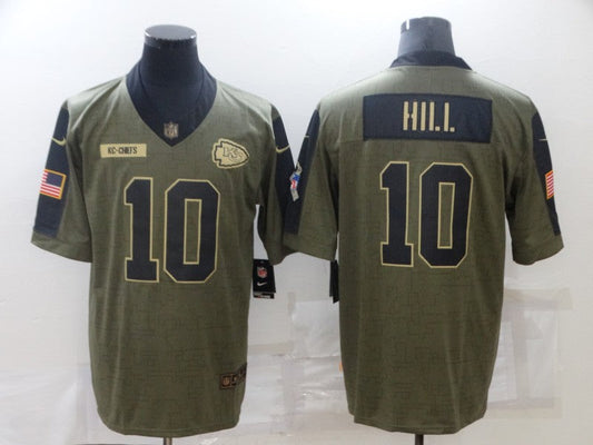 Men's Kansas City Chiefs Tyreek Hill #10 Brown Game Player Jerseys