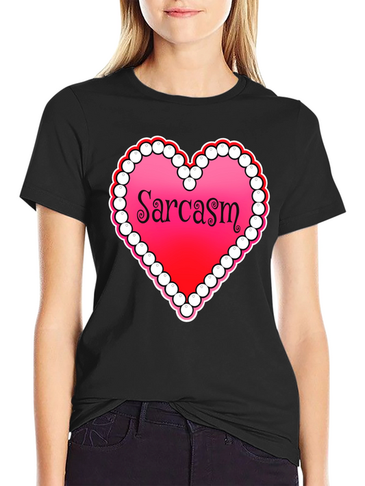 Sarcasm Heart Graphic Tee - Casual Statement Shirt