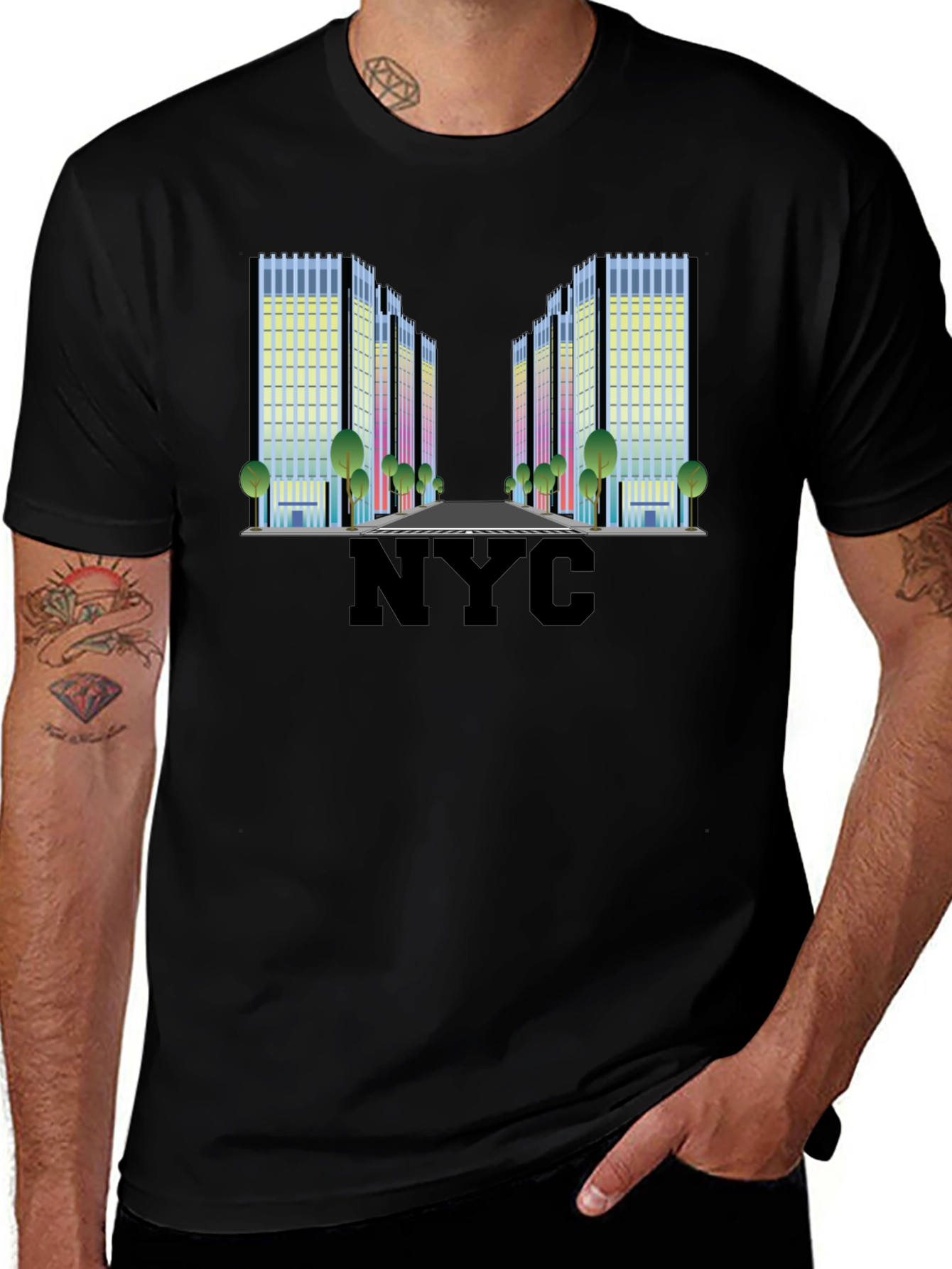 NYC Building Graphic Tee - Modern Cityscape T-Shirt