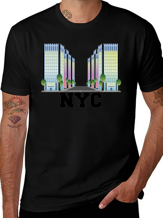 NYC Building Graphic Tee - Modern Cityscape T-Shirt