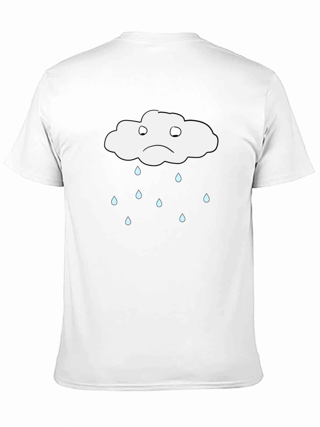 Sad Cloud Graphic T-Shirt - Black Cotton Tee