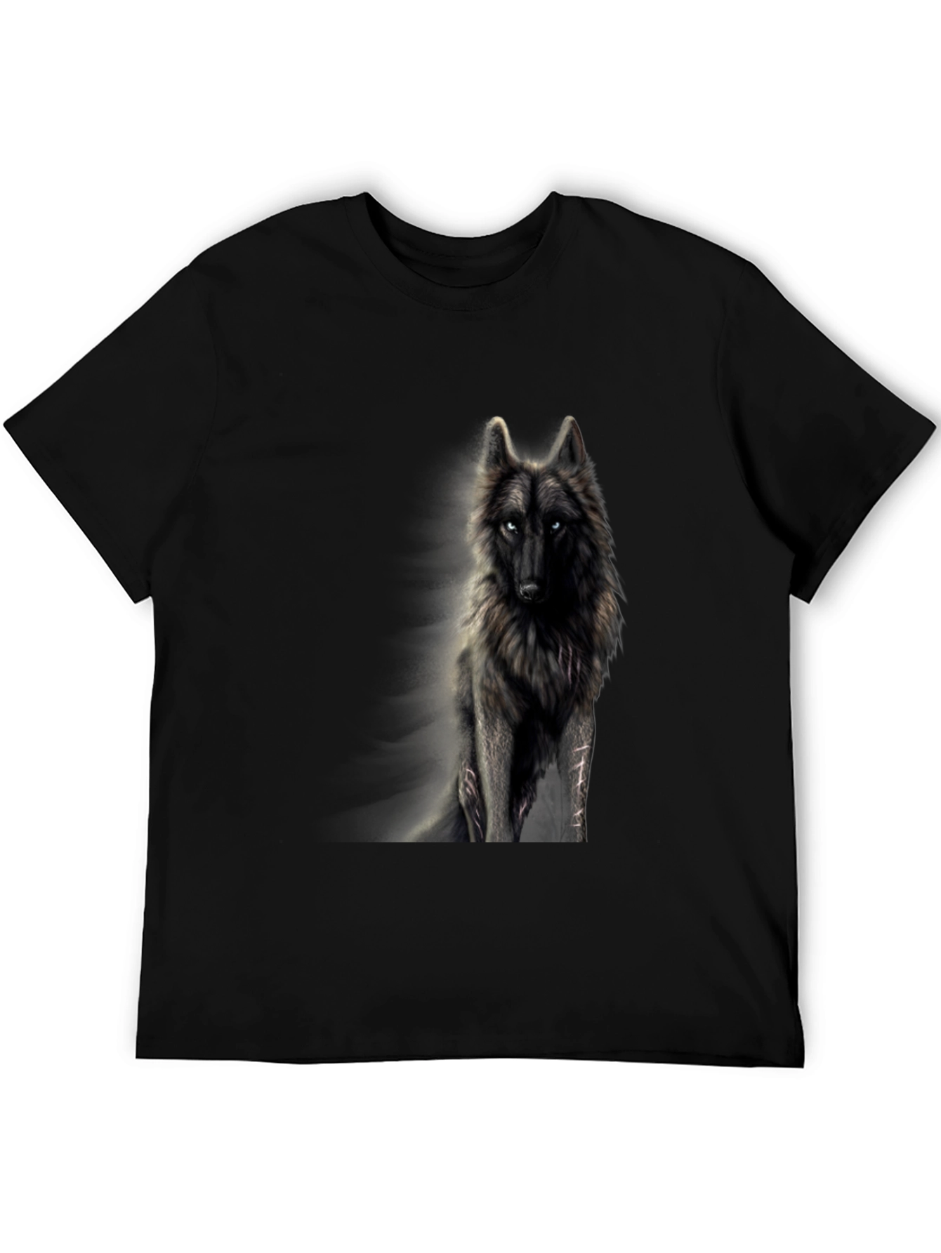 Black Wolf Graphic Print T-Shirt