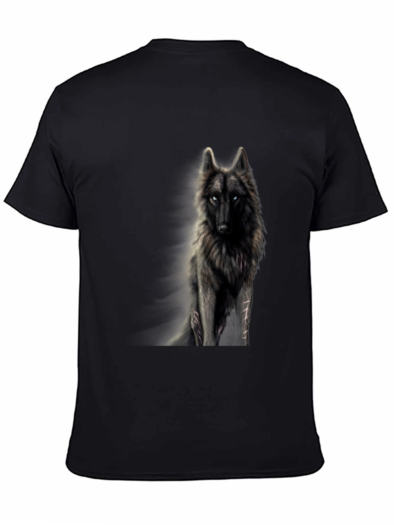 Black Wolf Graphic Print T-Shirt