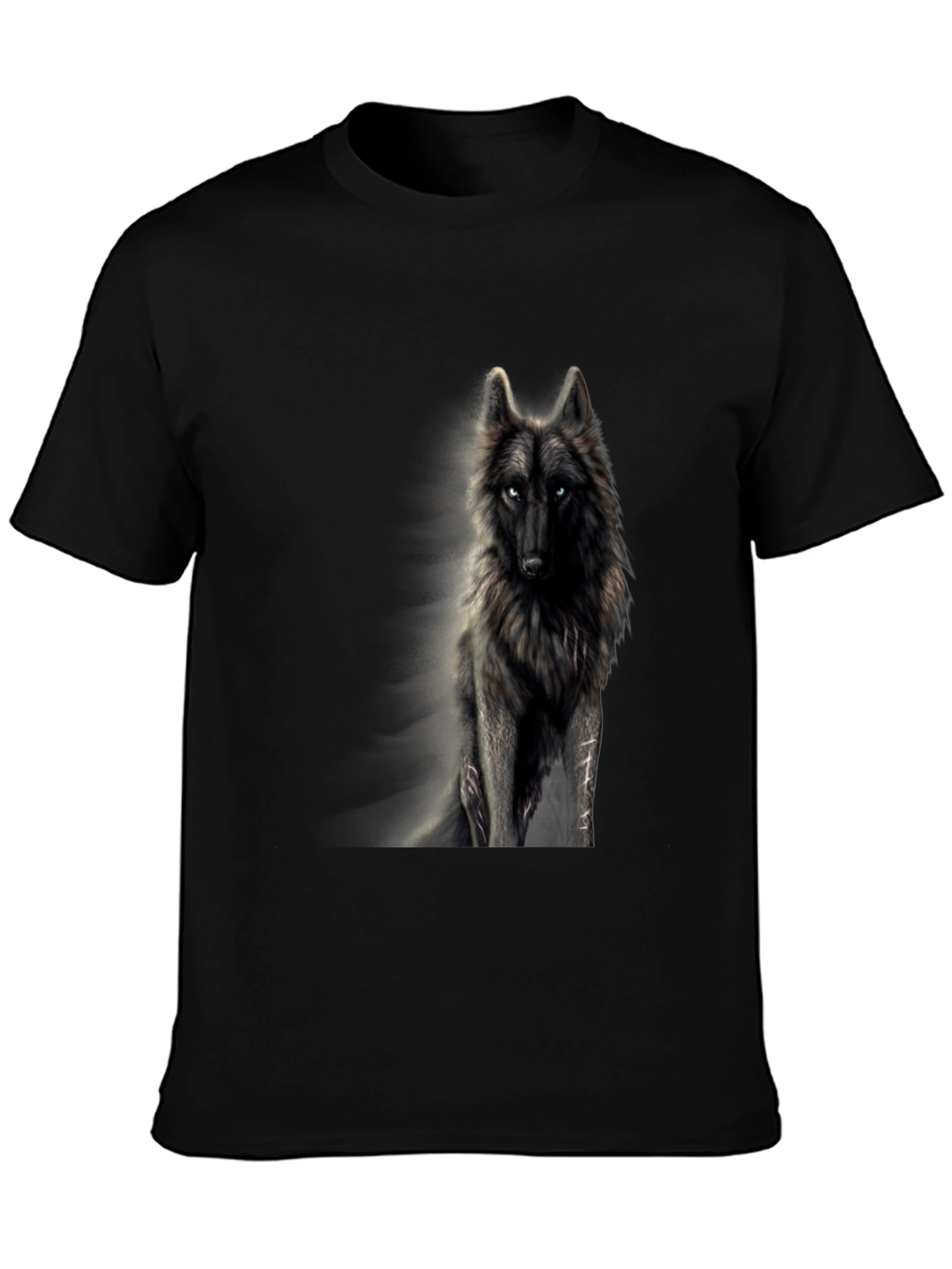 Black Wolf Graphic Print T-Shirt