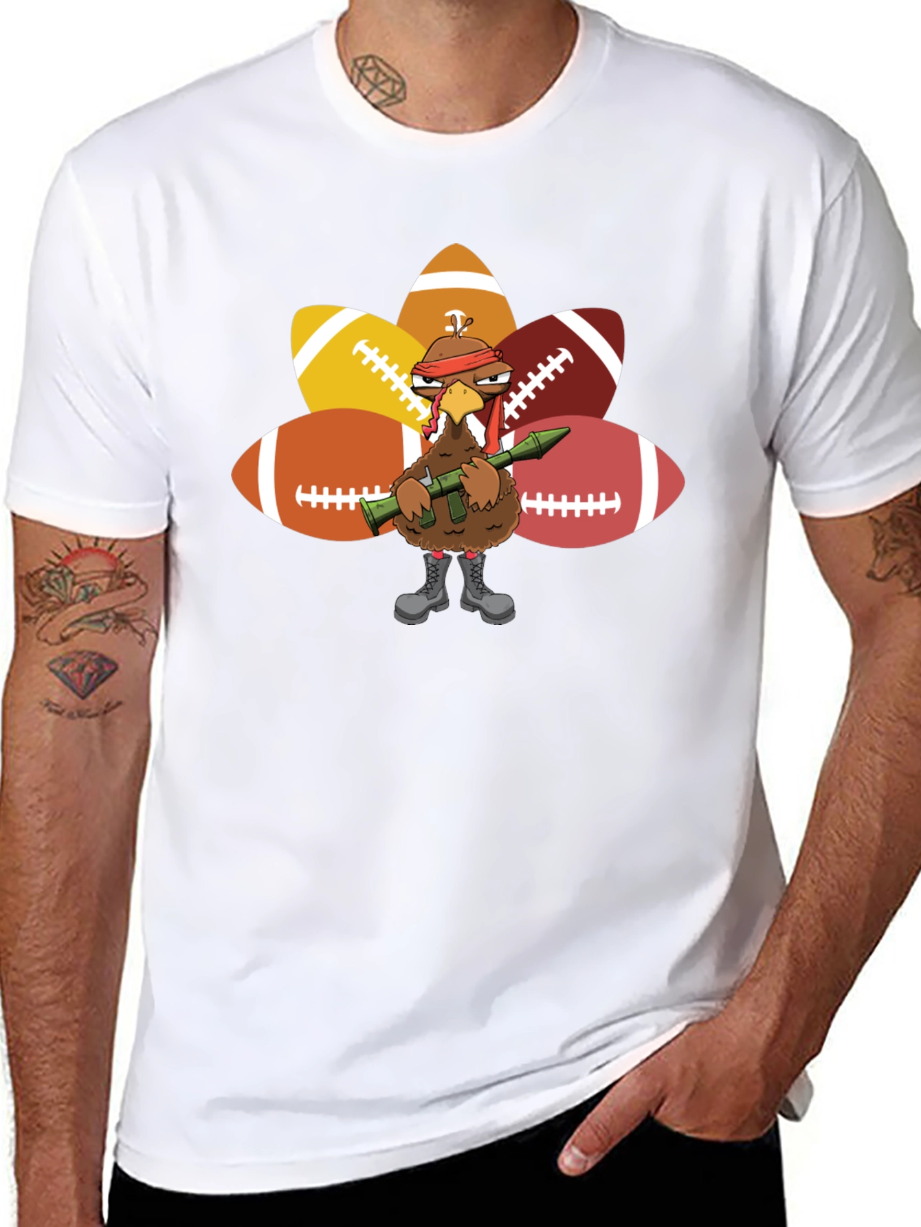 Thanksgiving Turkey Football T-Shirt