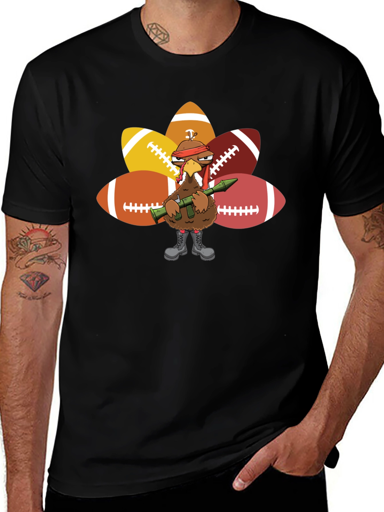 Thanksgiving Turkey Football T-Shirt