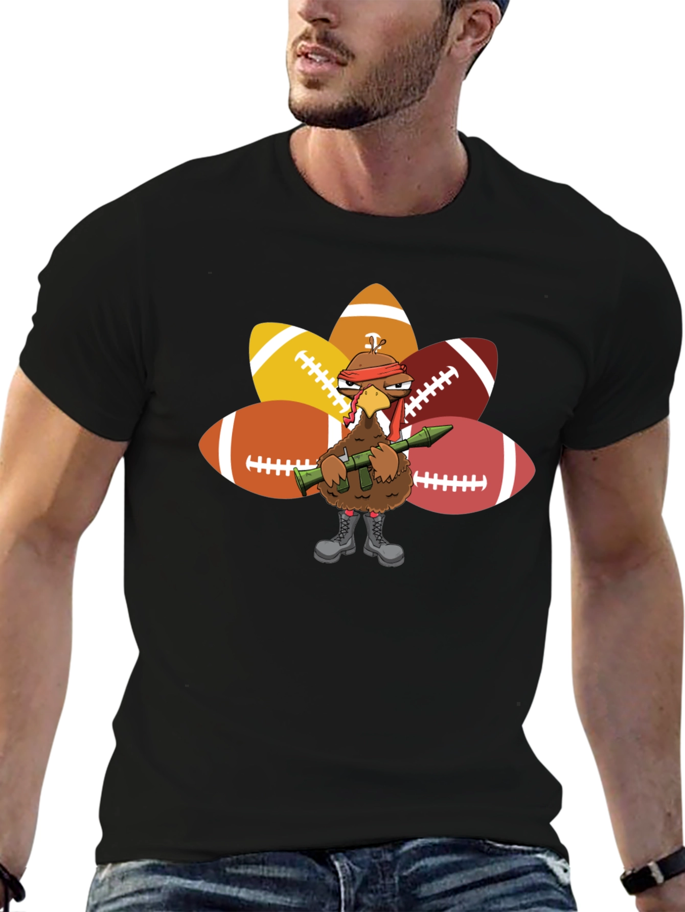 Thanksgiving Turkey Football T-Shirt