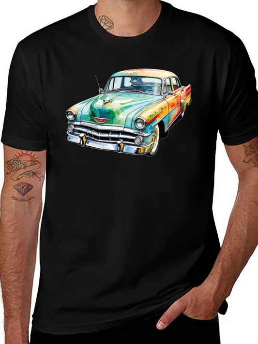 Classic Car Graphic T-Shirt - Mens Black Tee