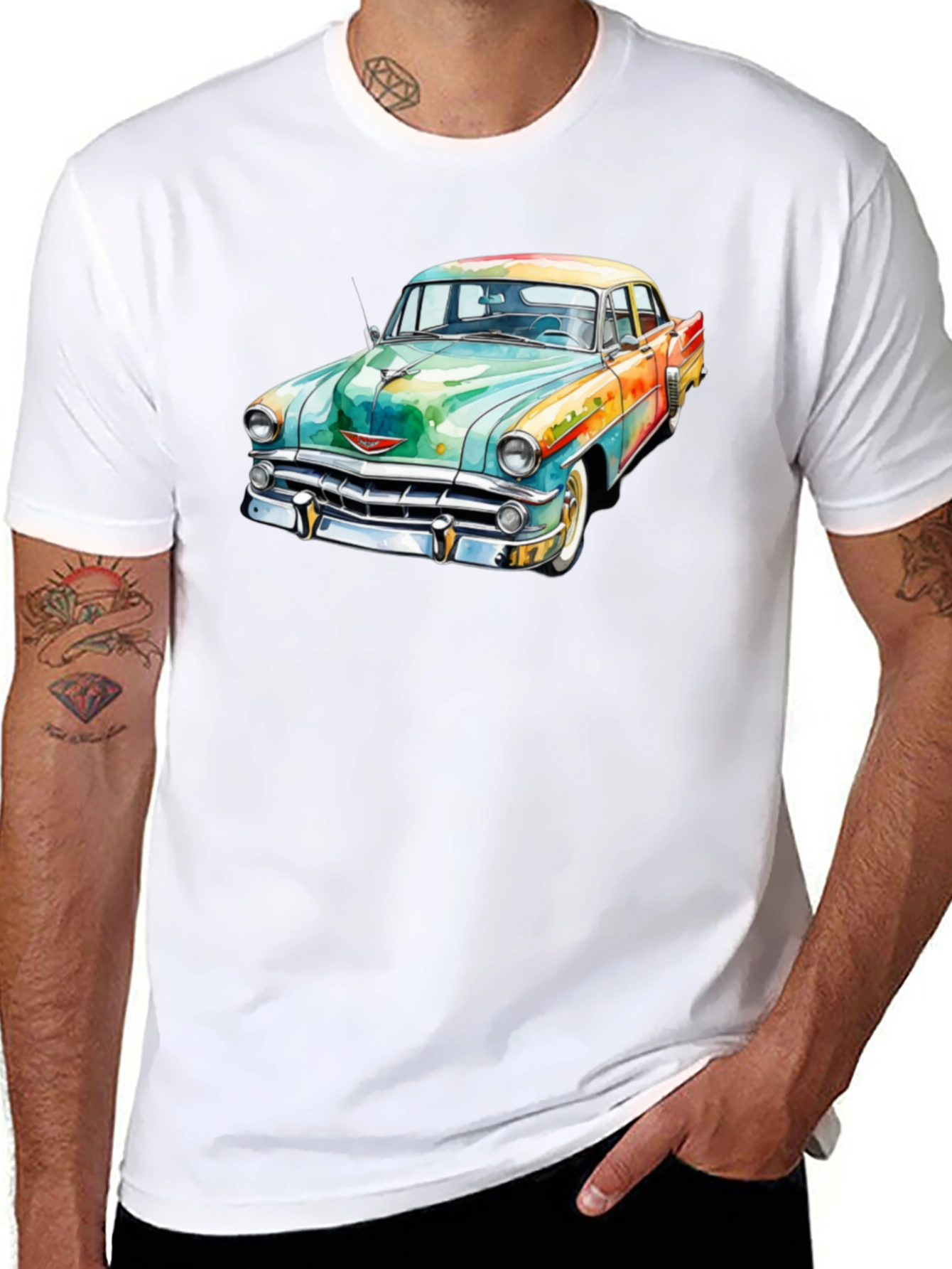 Classic Car Graphic T-Shirt - Mens Black Tee