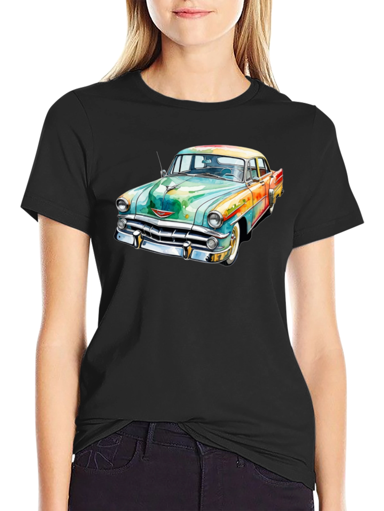 Classic Car Graphic T-Shirt - Mens Black Tee