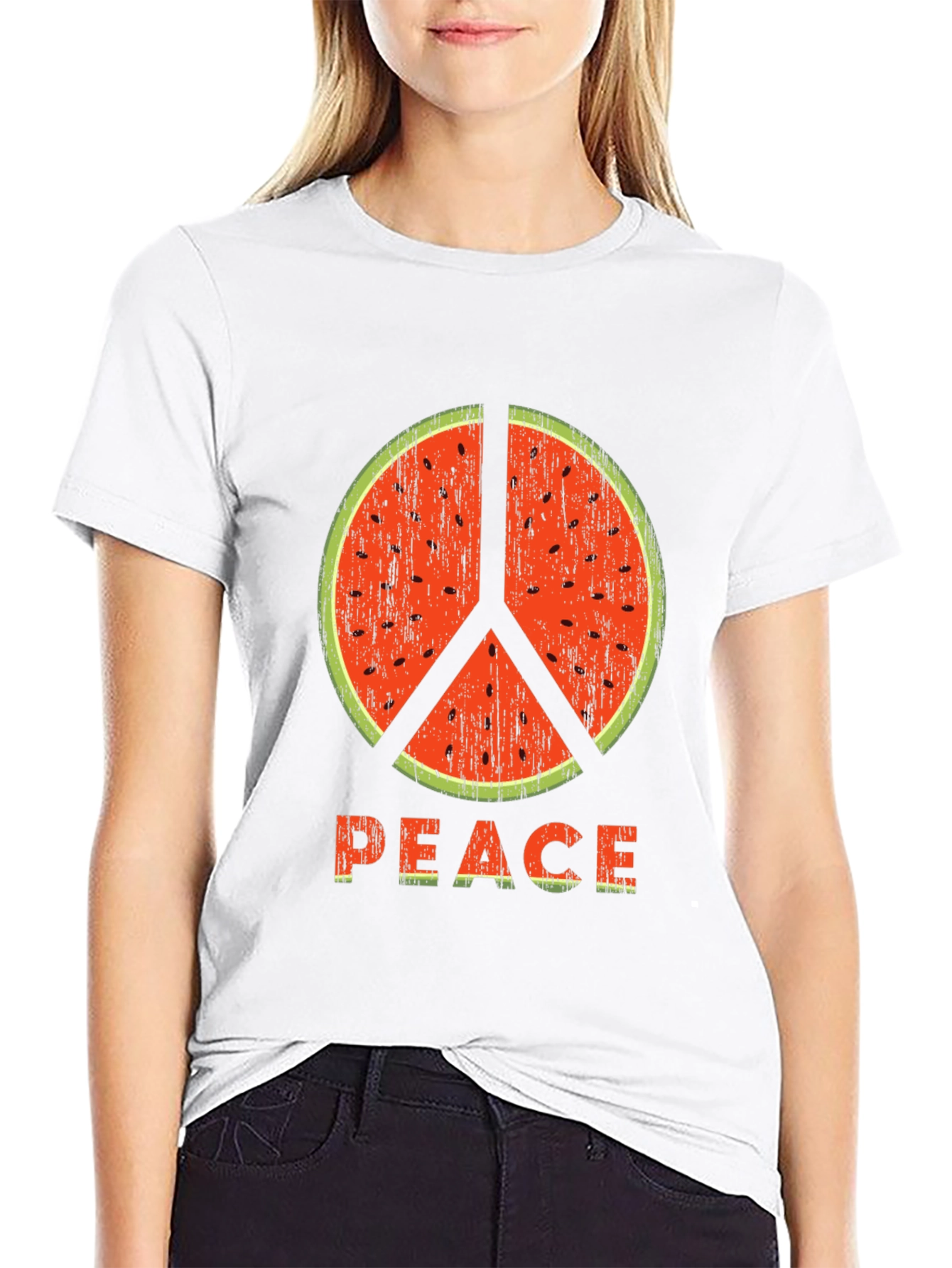 Watermelon Peace Sign Graphic Tee