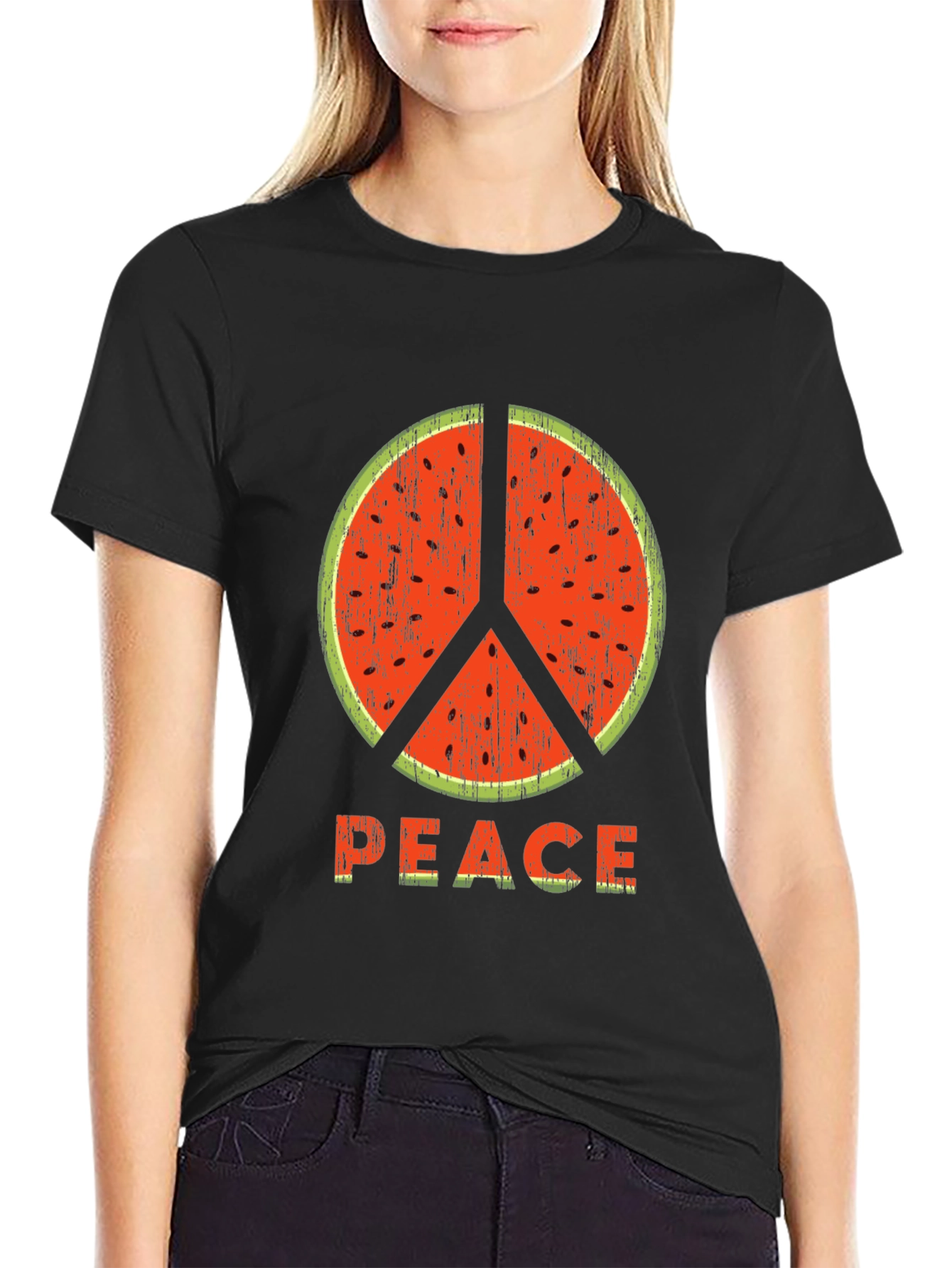 Watermelon Peace Sign Graphic Tee