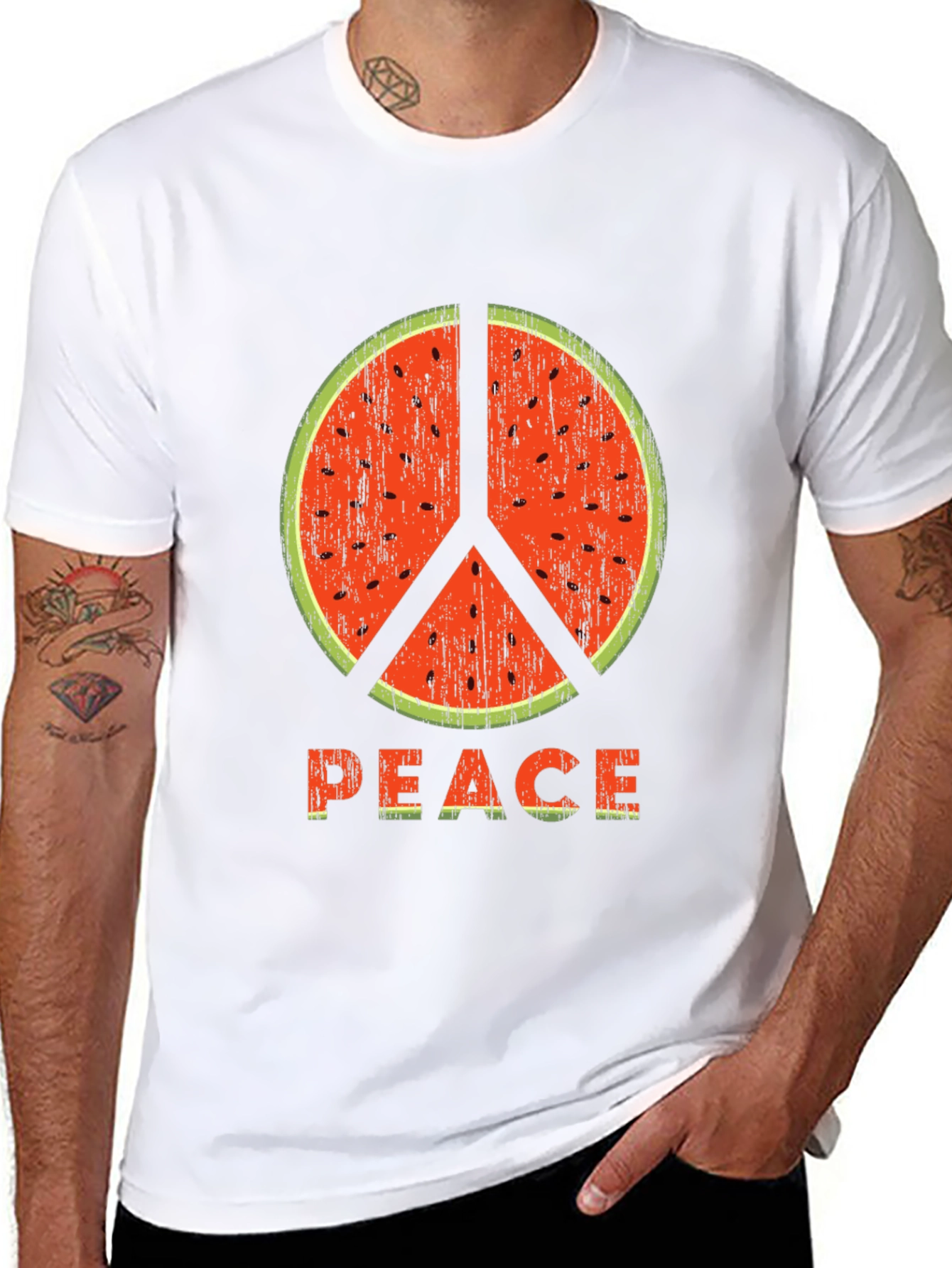 Watermelon Peace Sign Graphic Tee