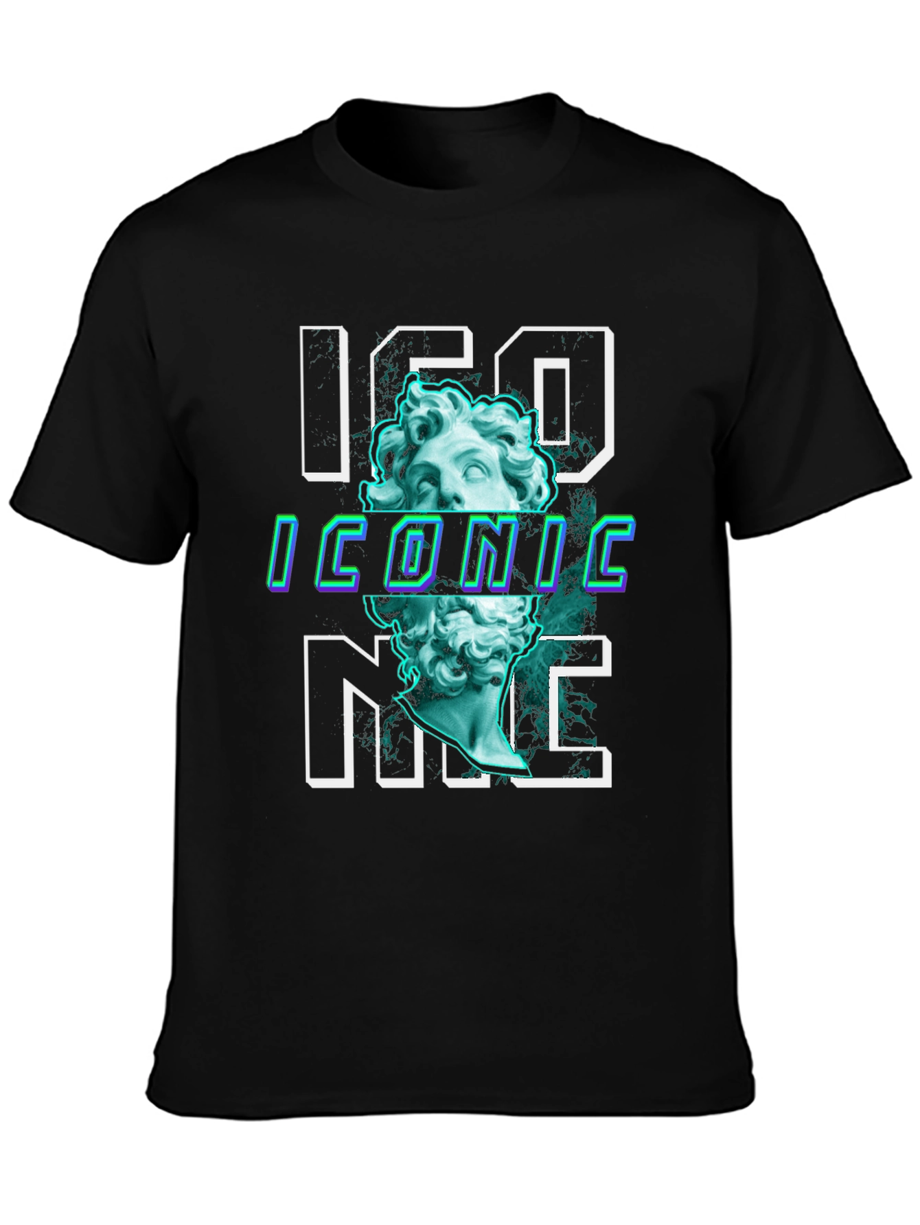 Iconic Graphic Print Tee - Trendy Black T-Shirt