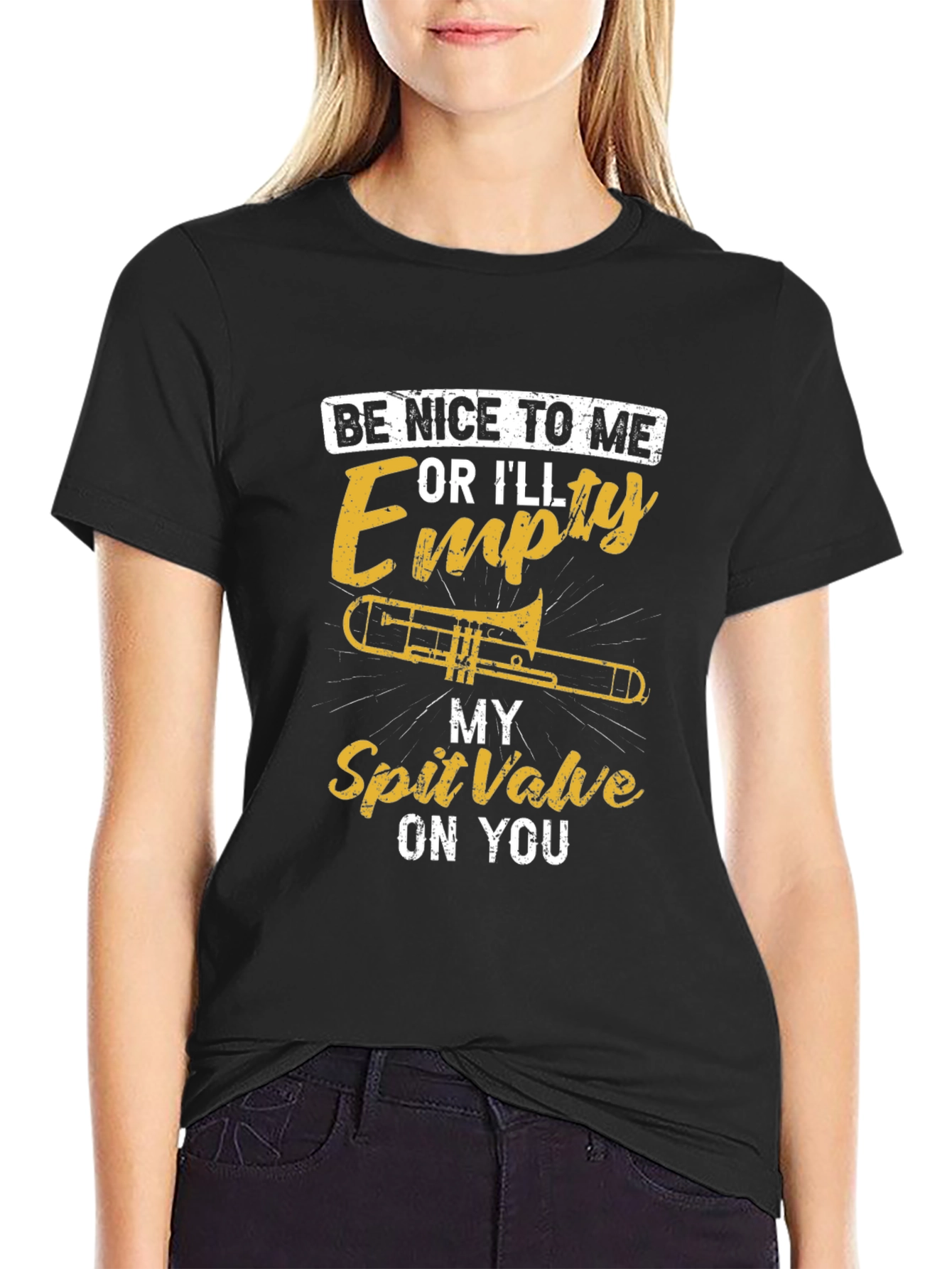 Funny Trombone T-Shirt: Be Nice or Else!