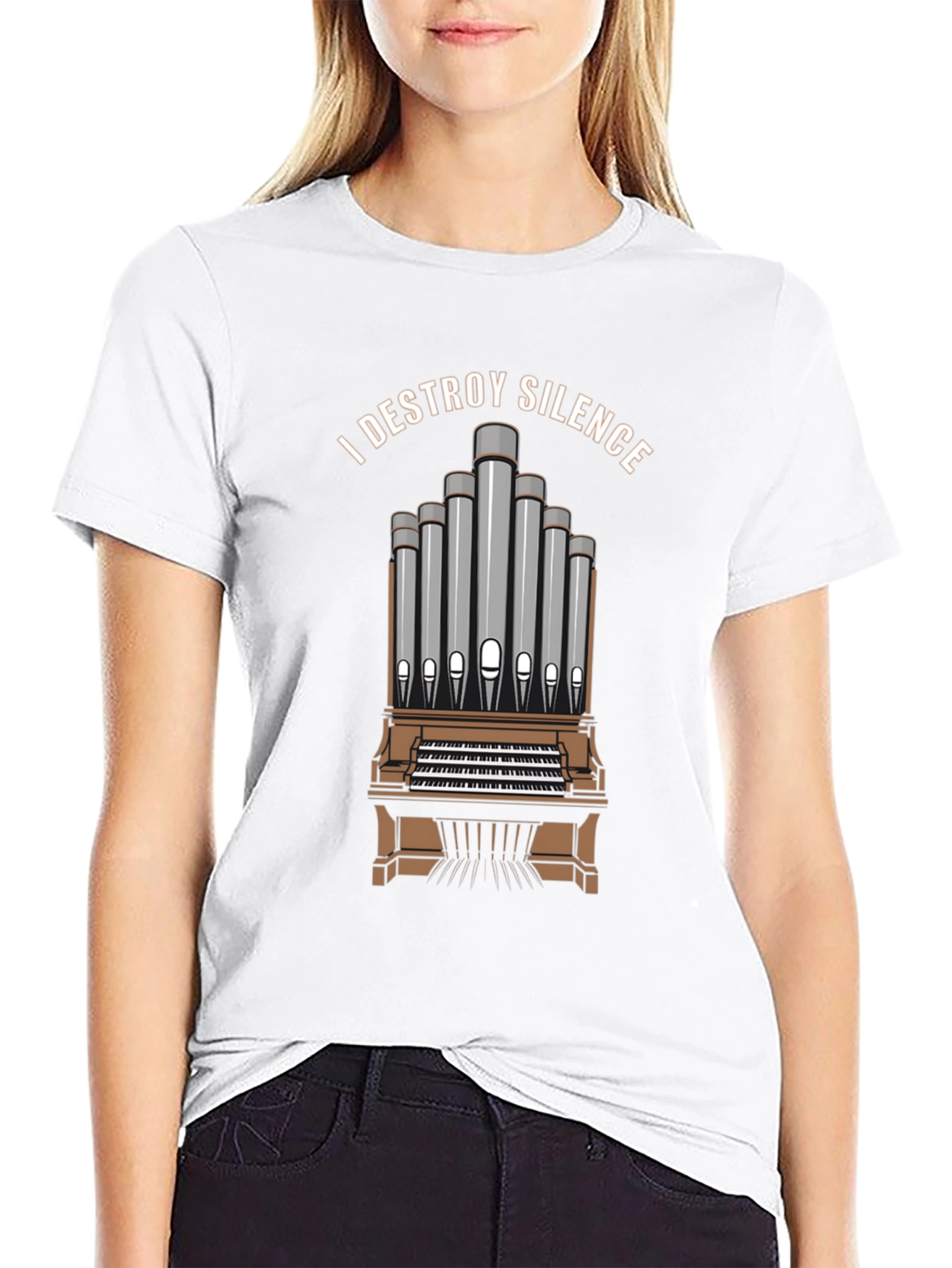 I DESTROY SILENCE T-Shirt Organ Player Musician Tee