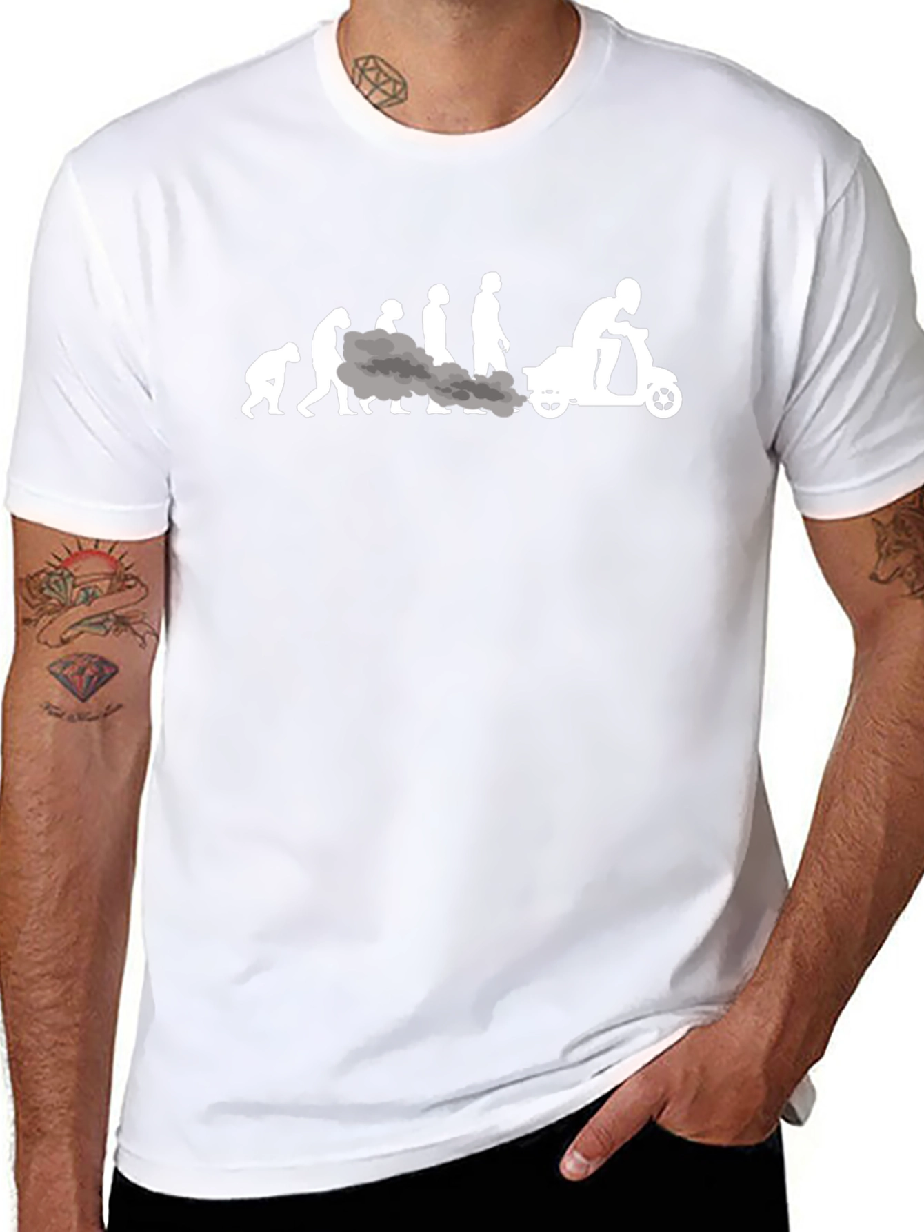 Evolution of Scooter T-Shirt - Black Cotton Tee