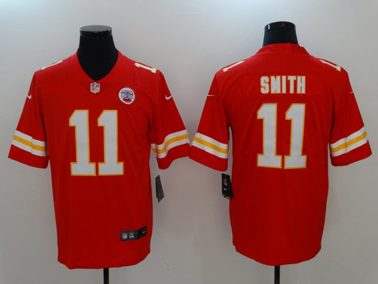 Men's Kansas City Chiefs #11 Alex Smith Red Team Color Game Jerseys