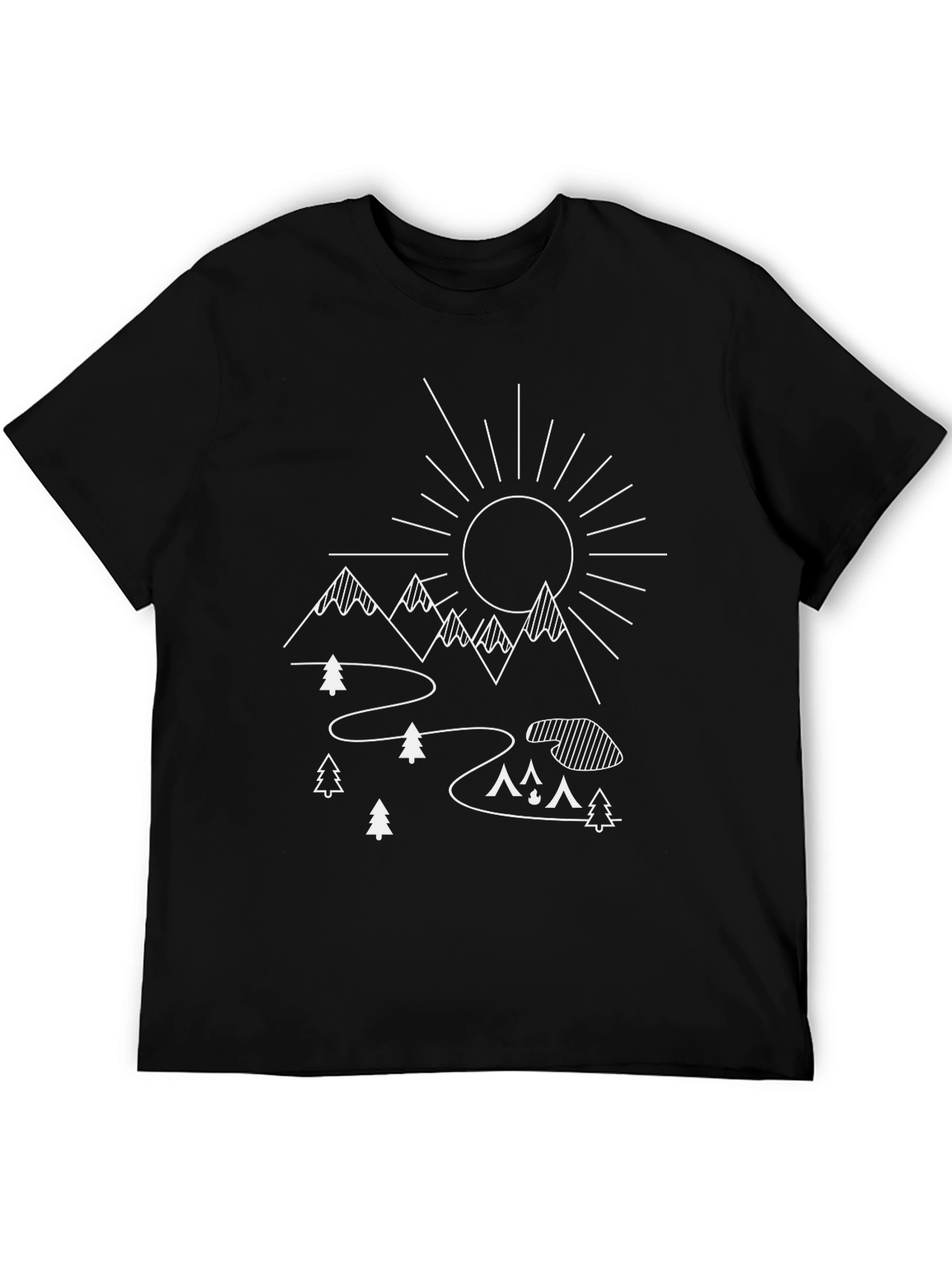 Mountain Scene Graphic Tee - Black