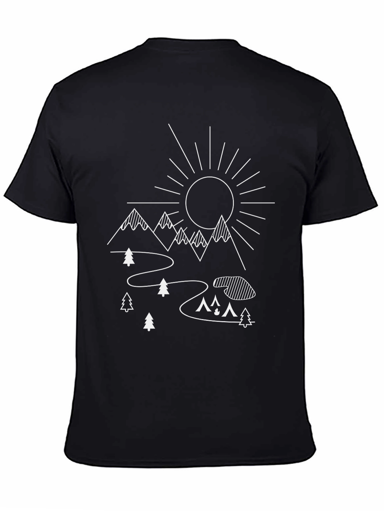 Mountain Scene Graphic Tee - Black