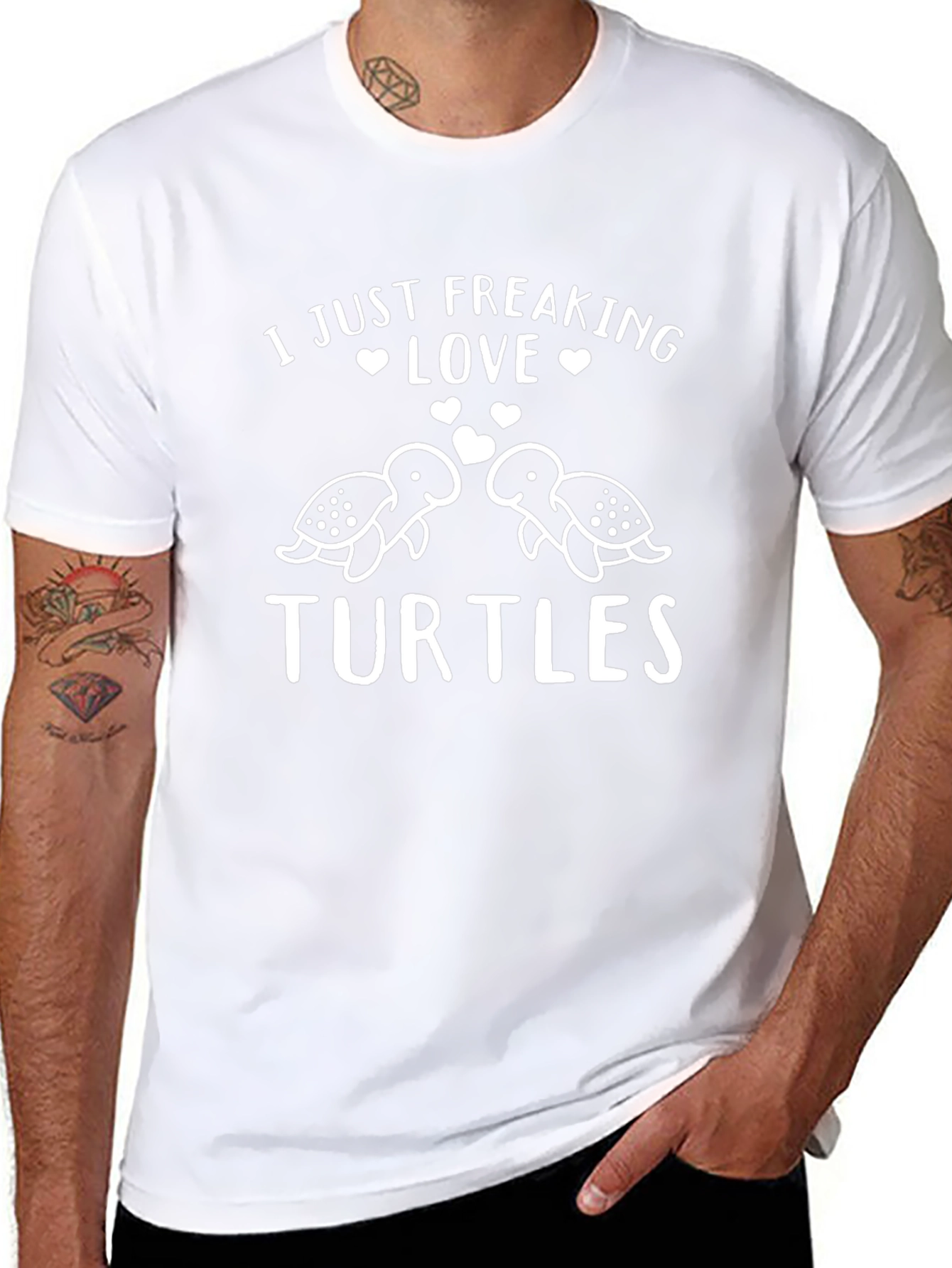I Just Freaking Love Turtles Black T-Shirt