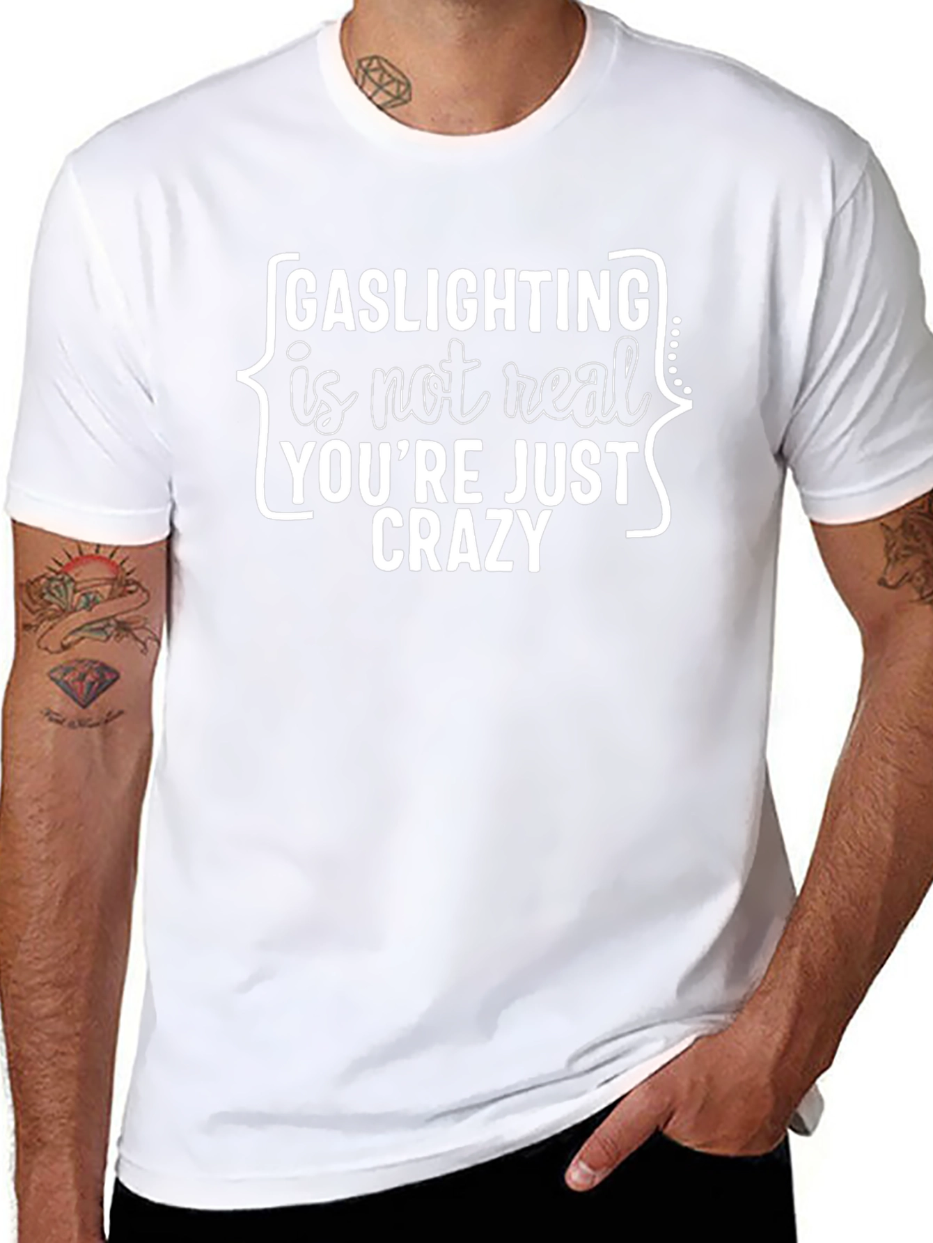 Gaslighting is Not Real Funny Sarcastic T-Shirt