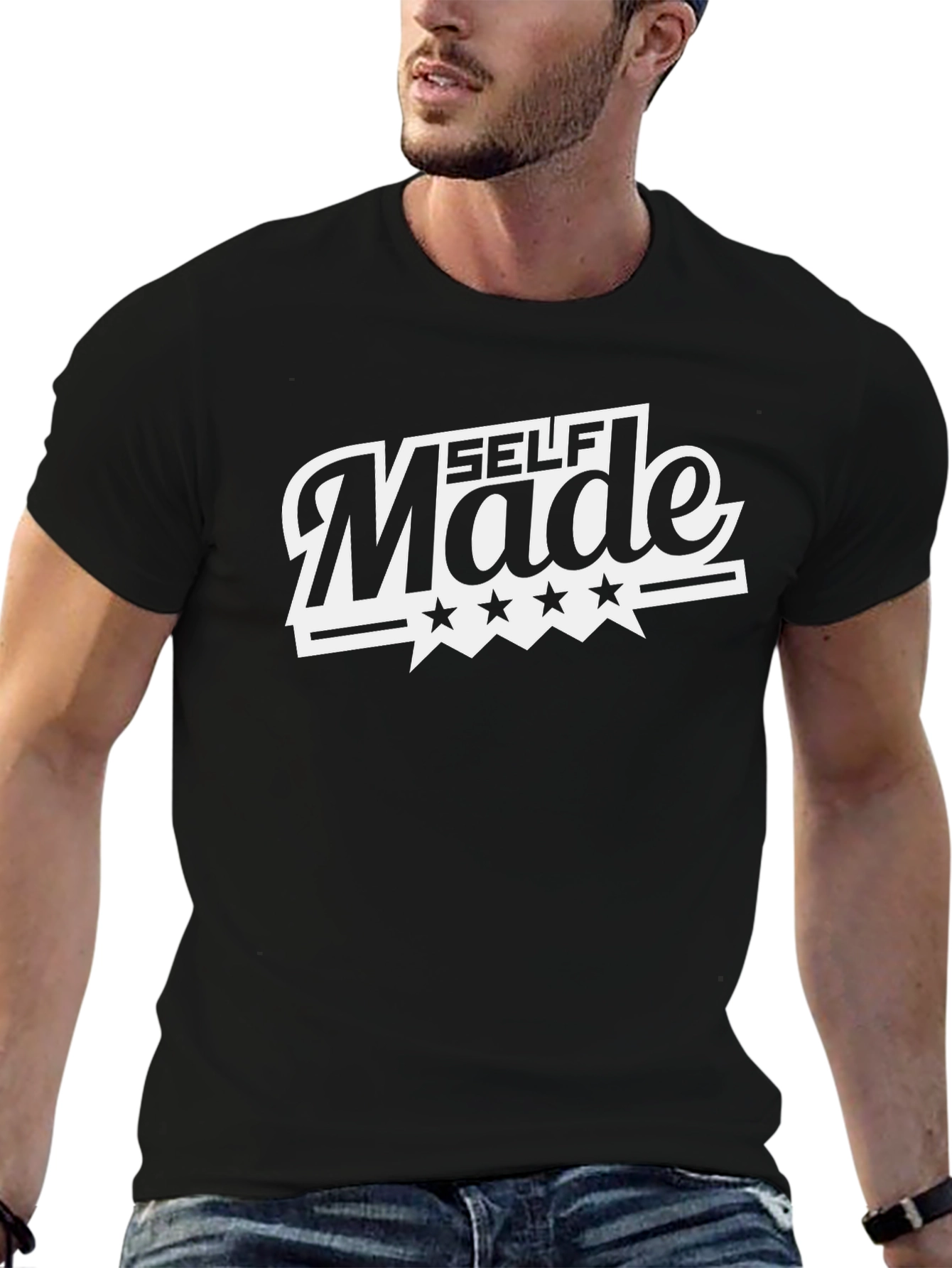 Self Made Black Graphic Tee