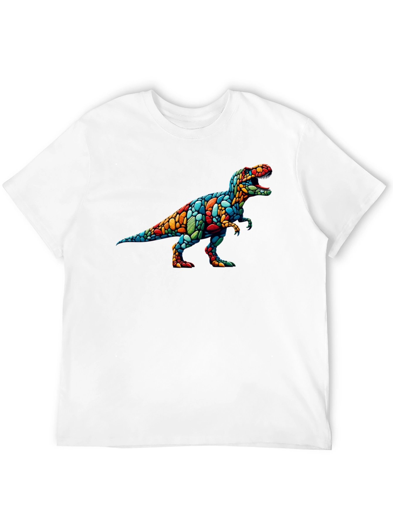 Dino Mosaic T-Shirt - Black Crew Neck Tee