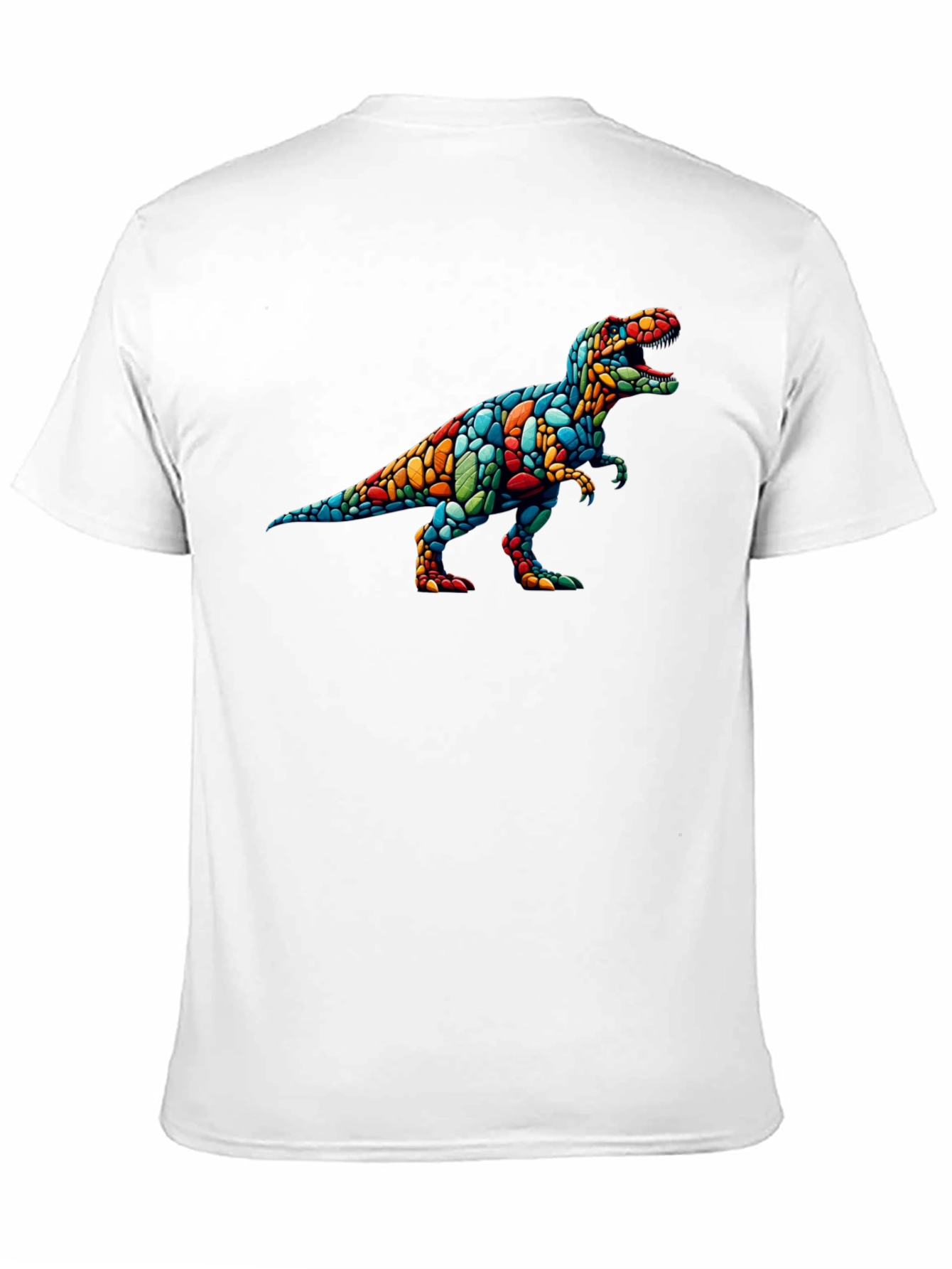 Dino Mosaic T-Shirt - Black Crew Neck Tee