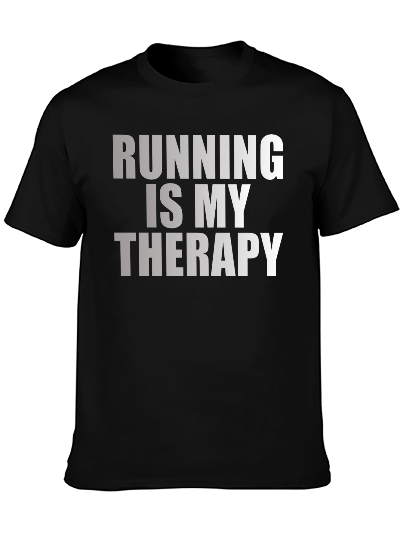 Running Is My Therapy Black T-Shirt
