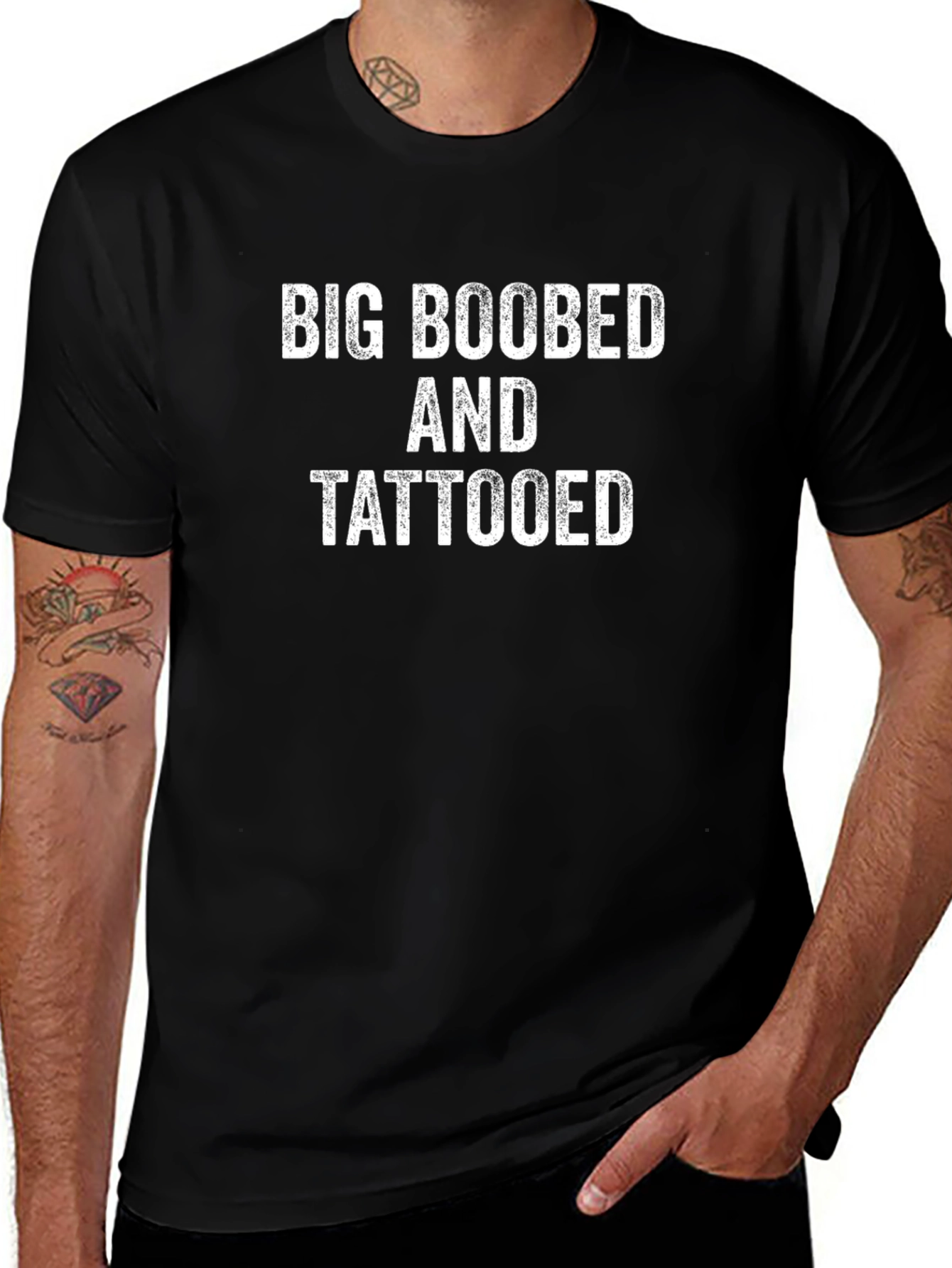 Big Boobed & Tattooed Graphic T-Shirt - Black