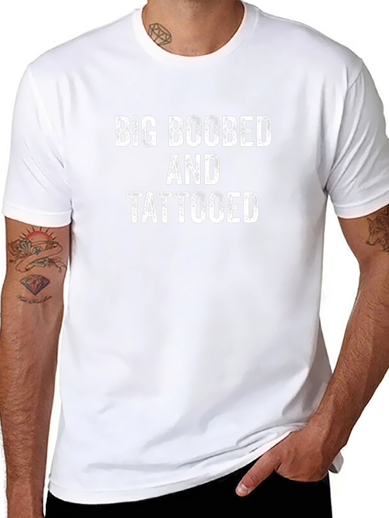 Big Boobed & Tattooed Graphic T-Shirt - Black