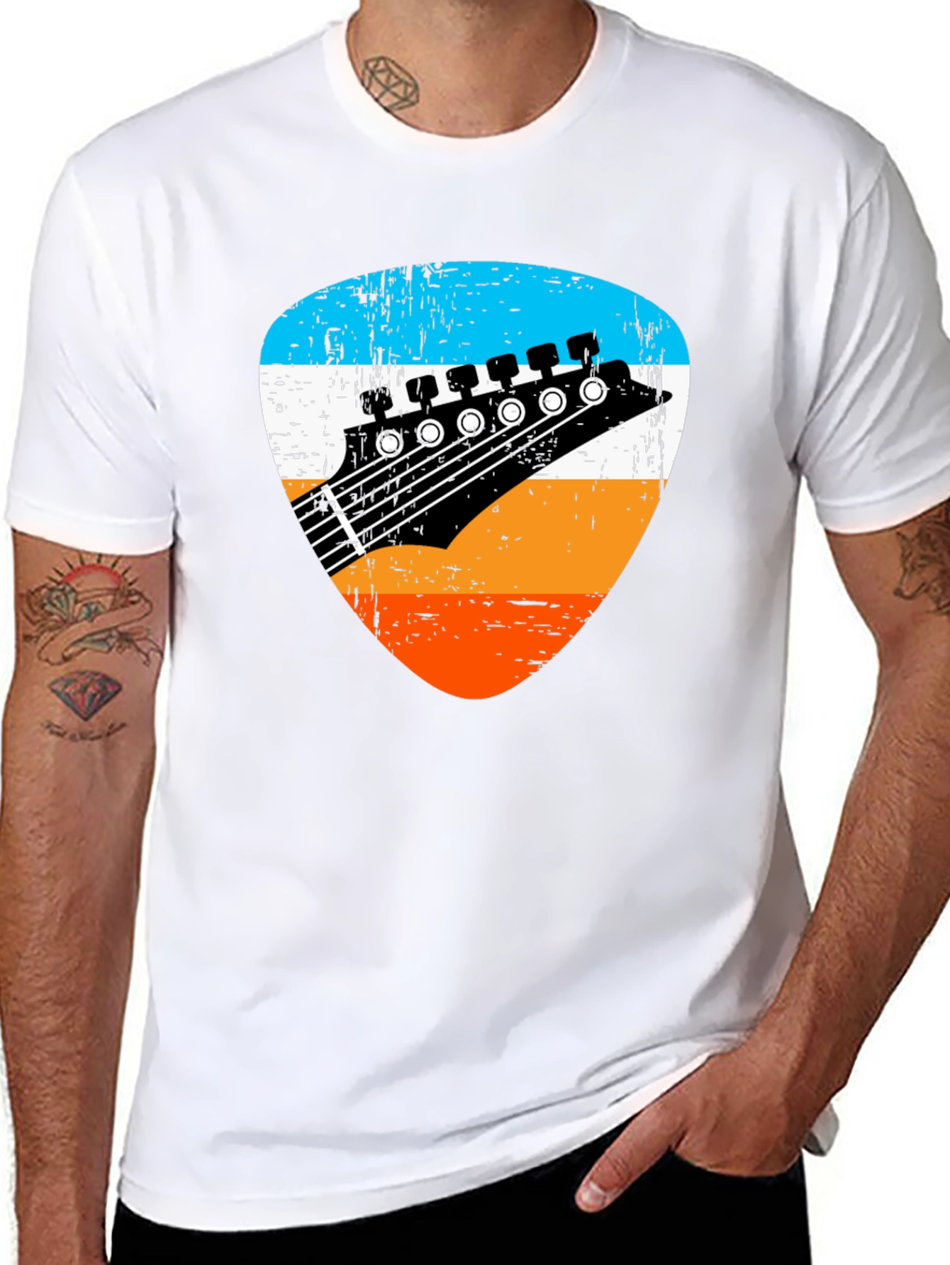 Retro Guitar Pick Graphic Tee