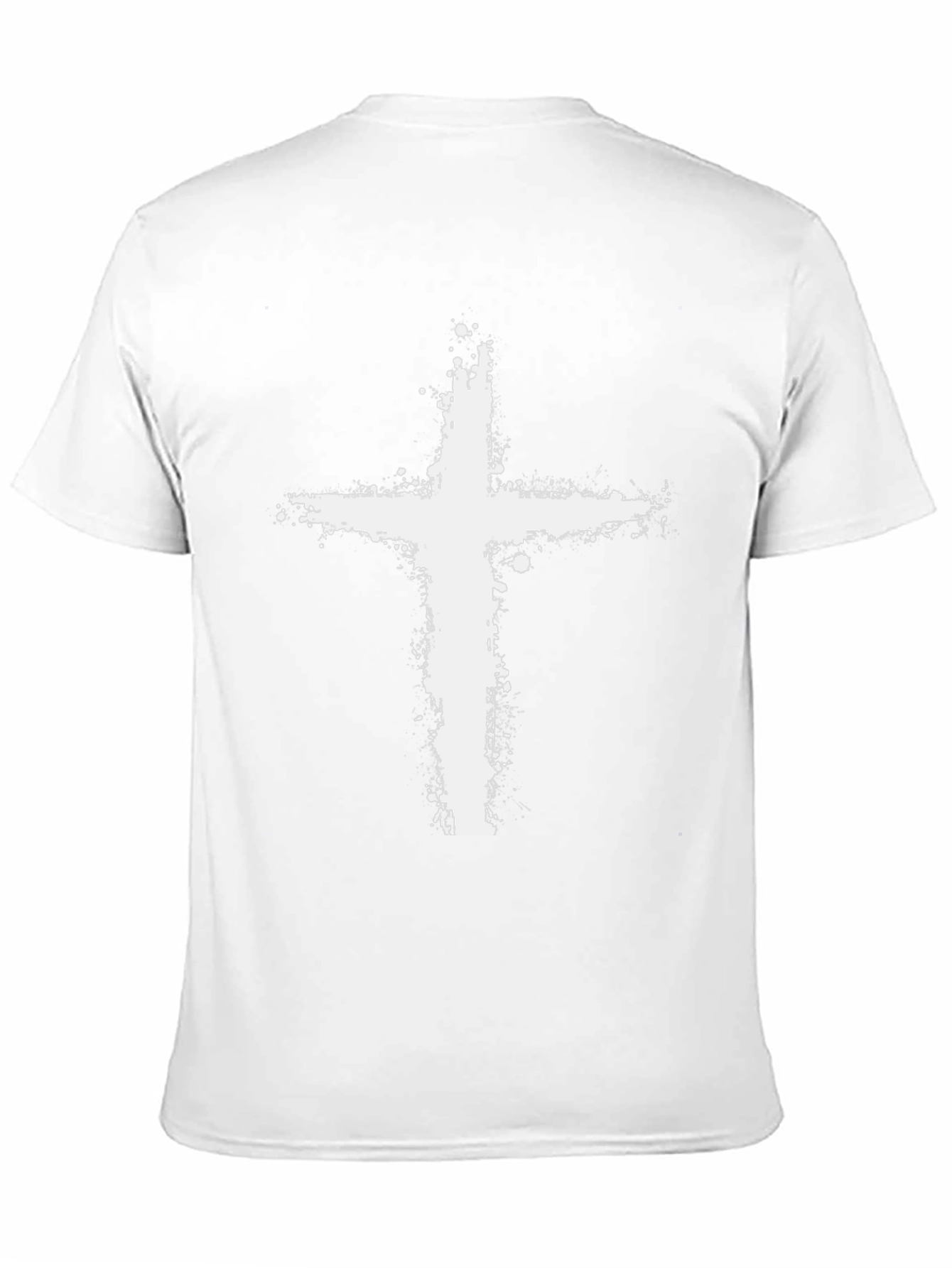 Mens Black T-Shirt with Grunge Cross Graphic