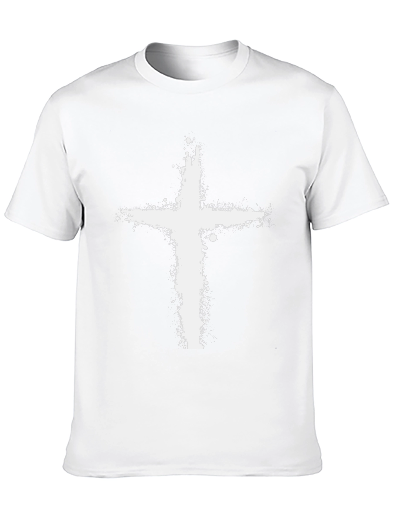 Mens Black T-Shirt with Grunge Cross Graphic