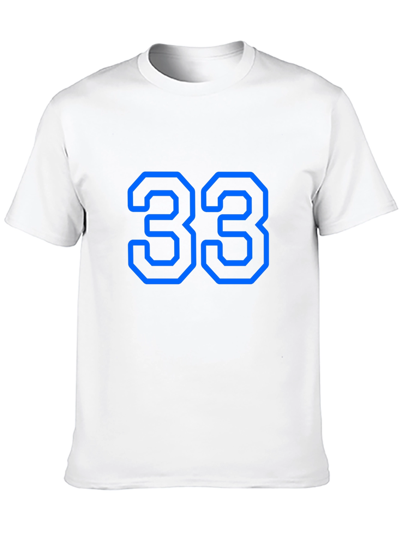Mens Black T-Shirt with Blue Number 33 Graphic