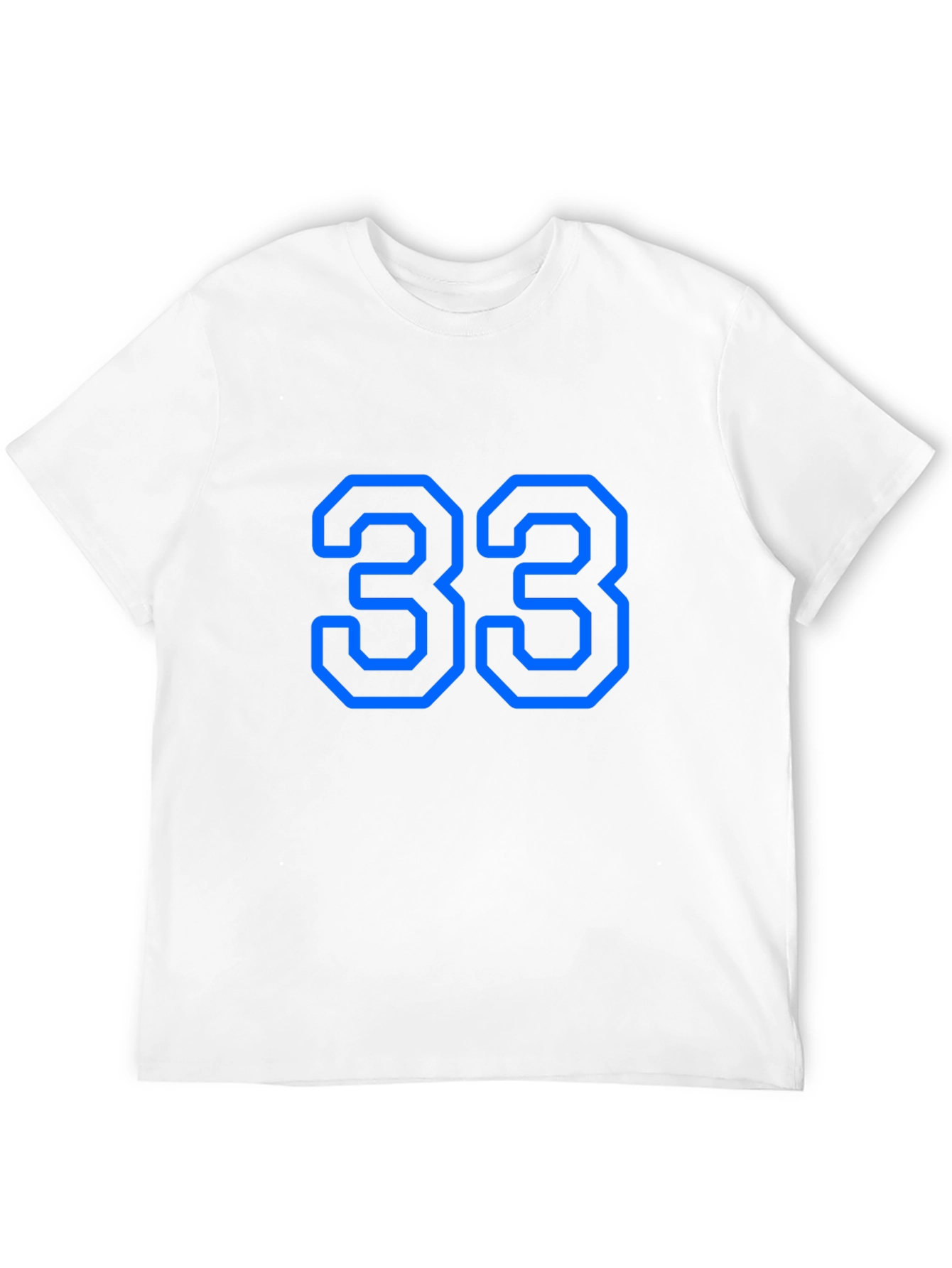 Mens Black T-Shirt with Blue Number 33 Graphic