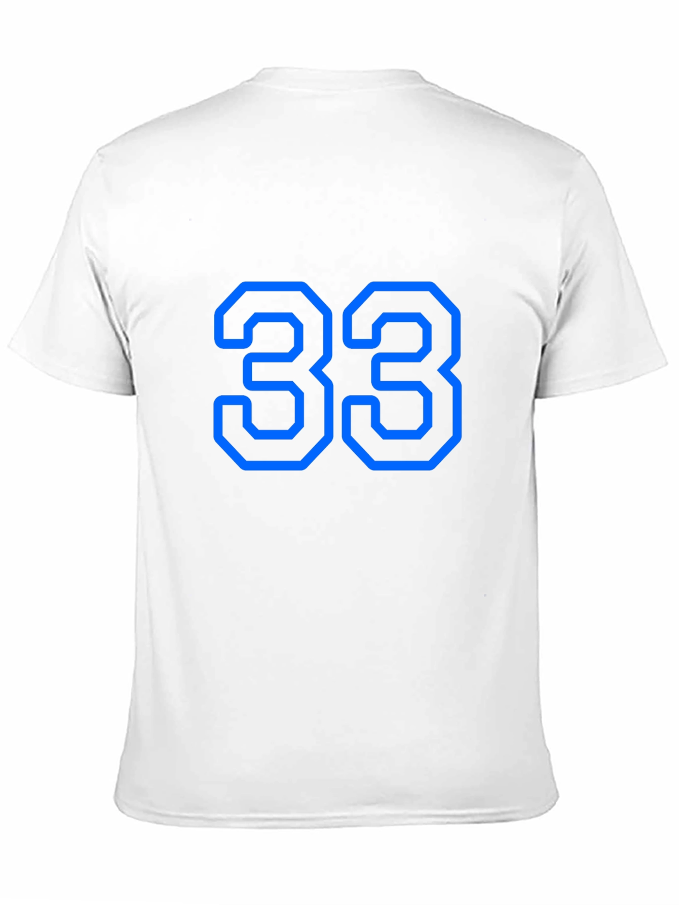 Mens Black T-Shirt with Blue Number 33 Graphic