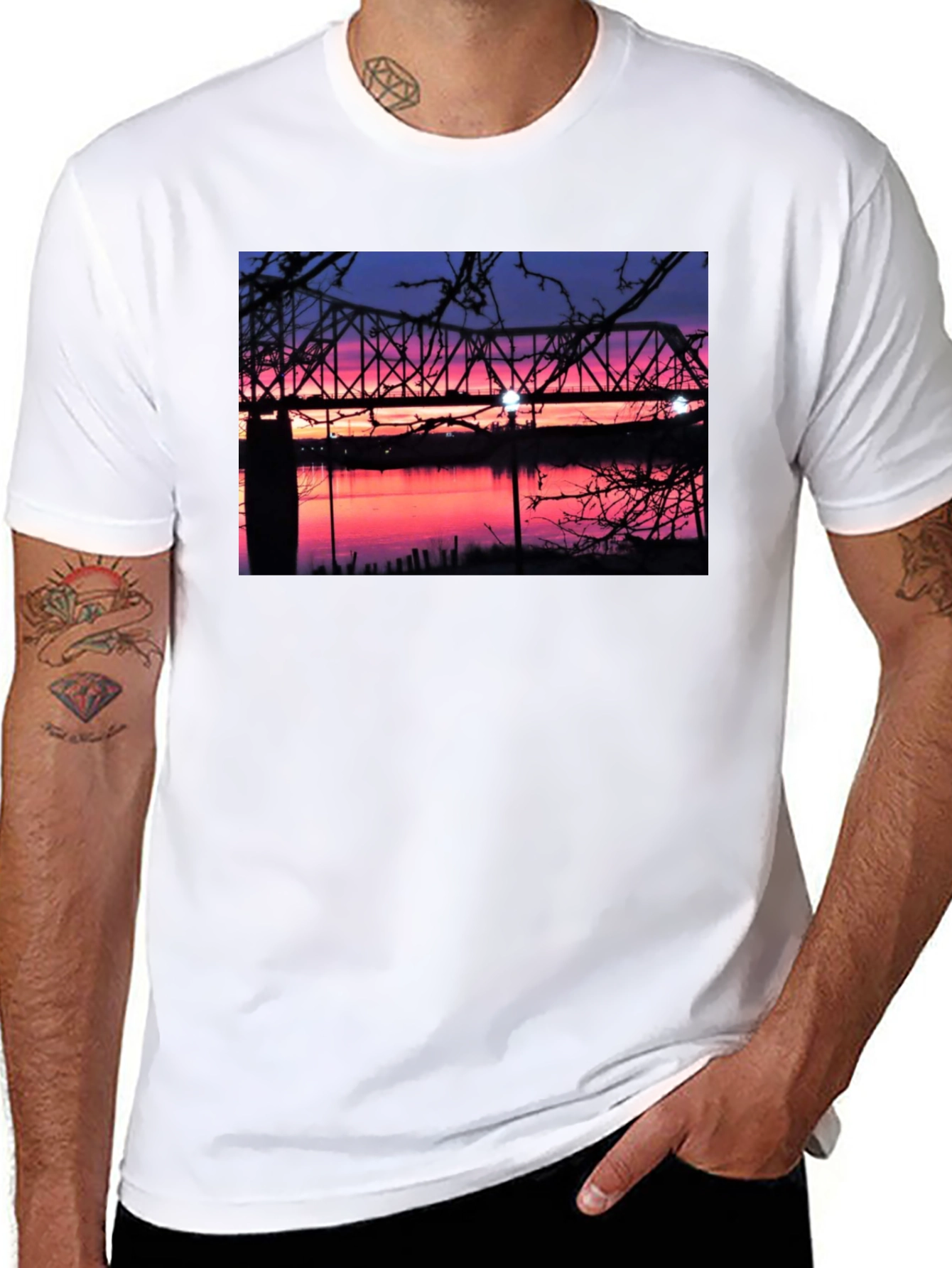 Sunset Bridge Graphic T-Shirt