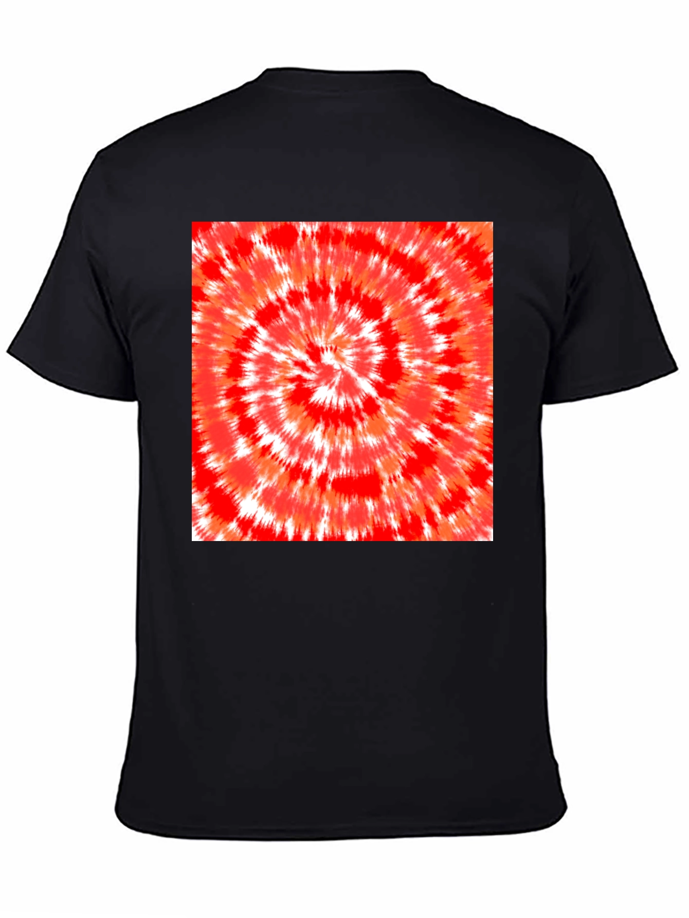 Red Tie-Dye Graphic Tee - Mens Black T-Shirt