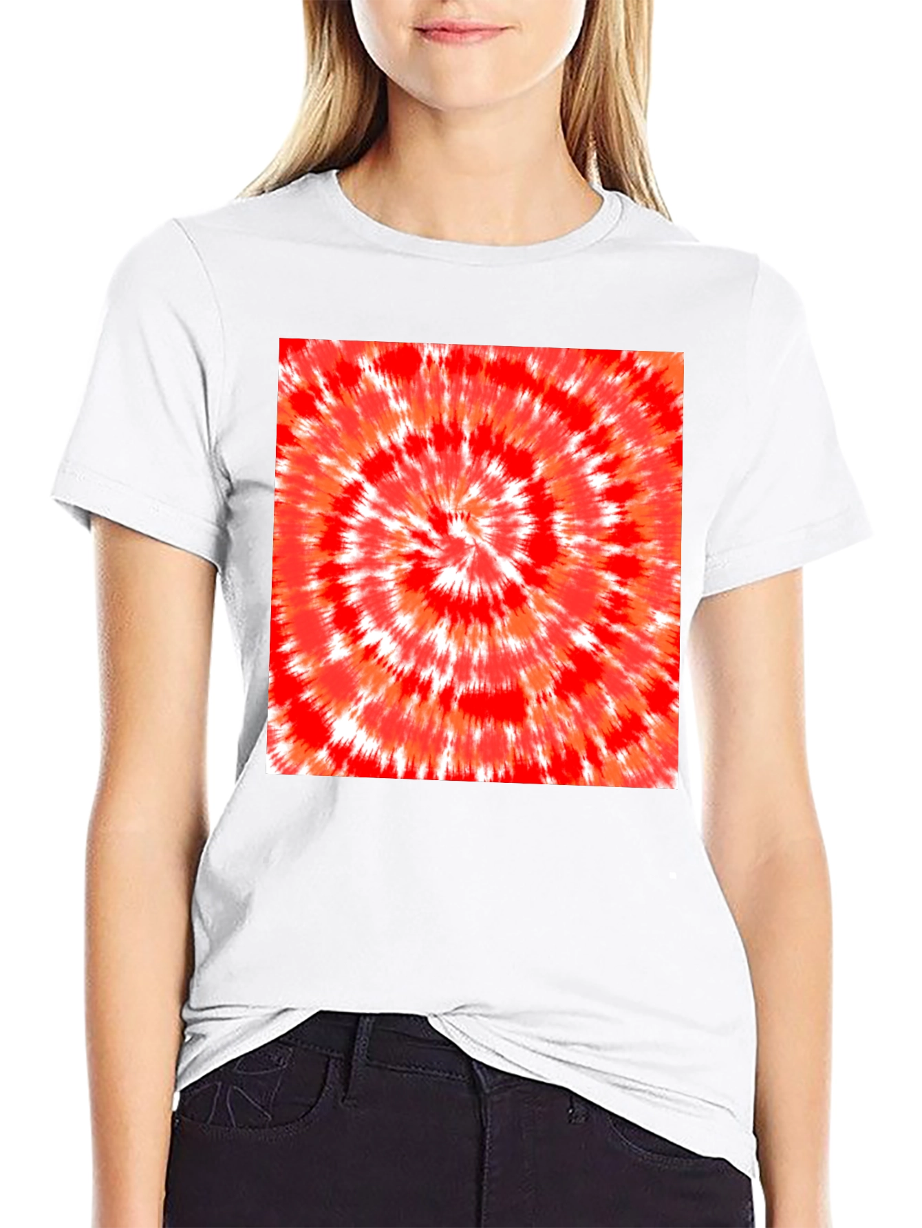 Red Tie-Dye Graphic Tee - Mens Black T-Shirt