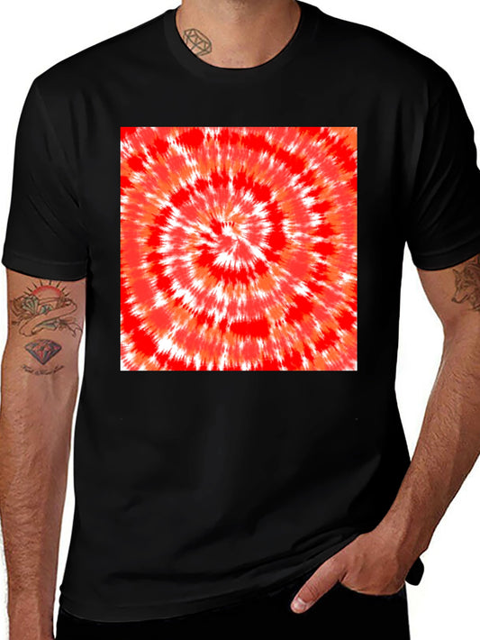 Red Tie-Dye Graphic Tee - Mens Black T-Shirt