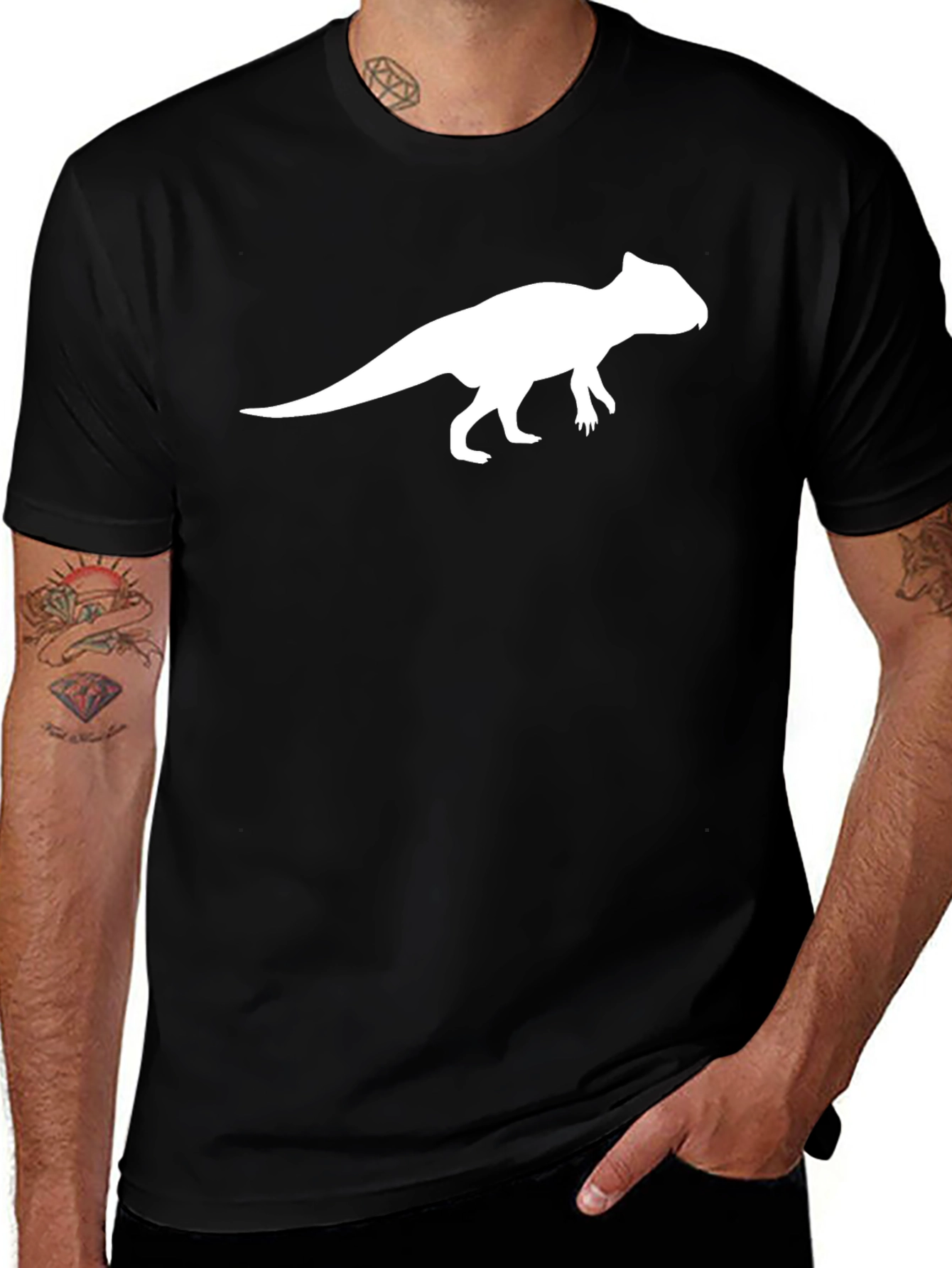 Dinosaur Graphic T-Shirt - Stylish Black Tee