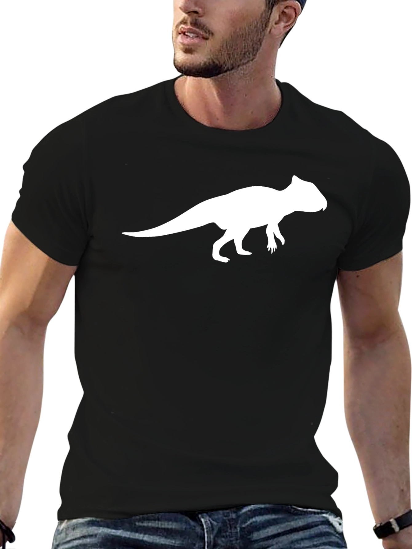 Dinosaur Graphic T-Shirt - Stylish Black Tee
