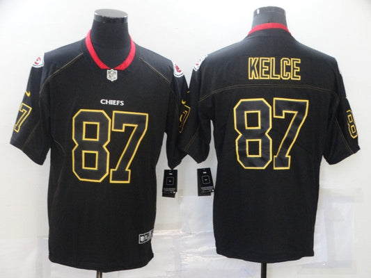 Men's Kansas City Chiefs Travis Kelce #87 Black Authentic Game Jerseys