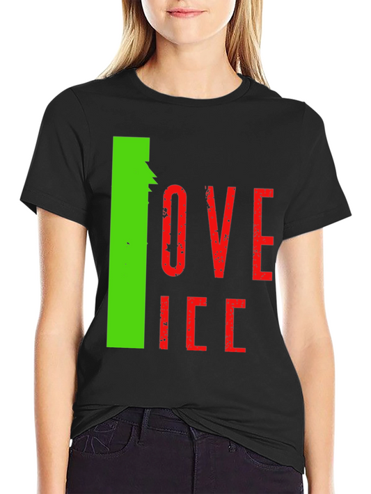 I Love Ice Novelty Graphic T-Shirt