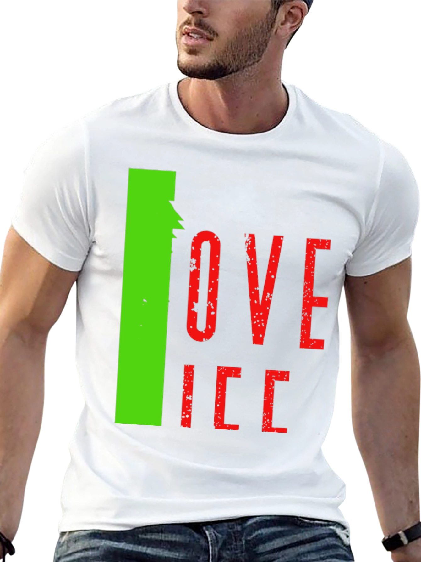 I Love Ice Novelty Graphic T-Shirt