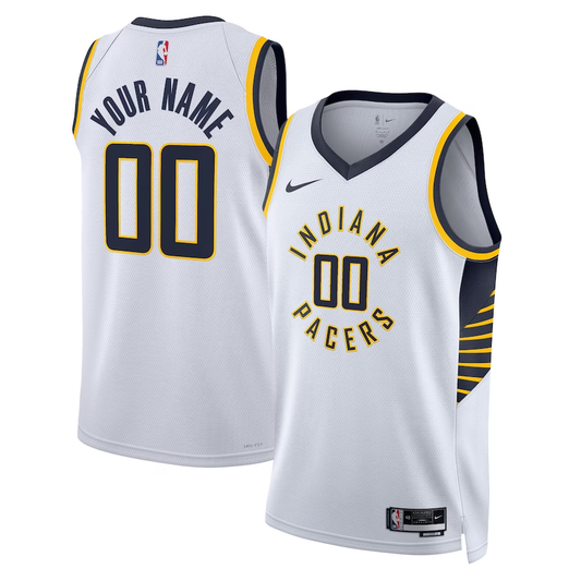 Men's Indiana Pacers White Swingman Custom Jerseys - Association Edition