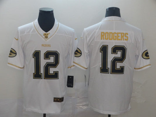 Men's Green Bay Packers #12 Aaron Rodgers White Game Jerseys