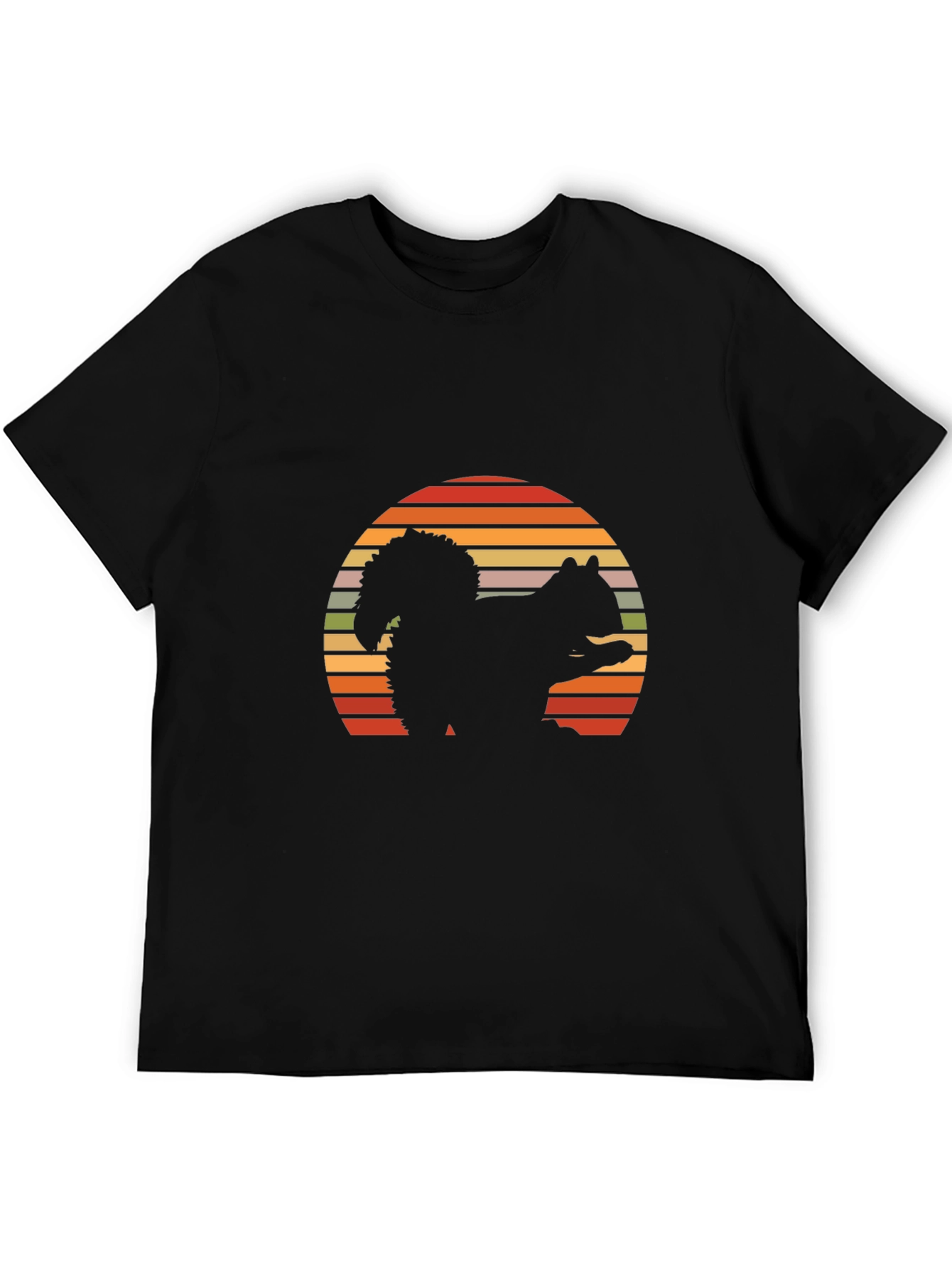 Retro Squirrel Sunset T-Shirt - Nature Lover Tee